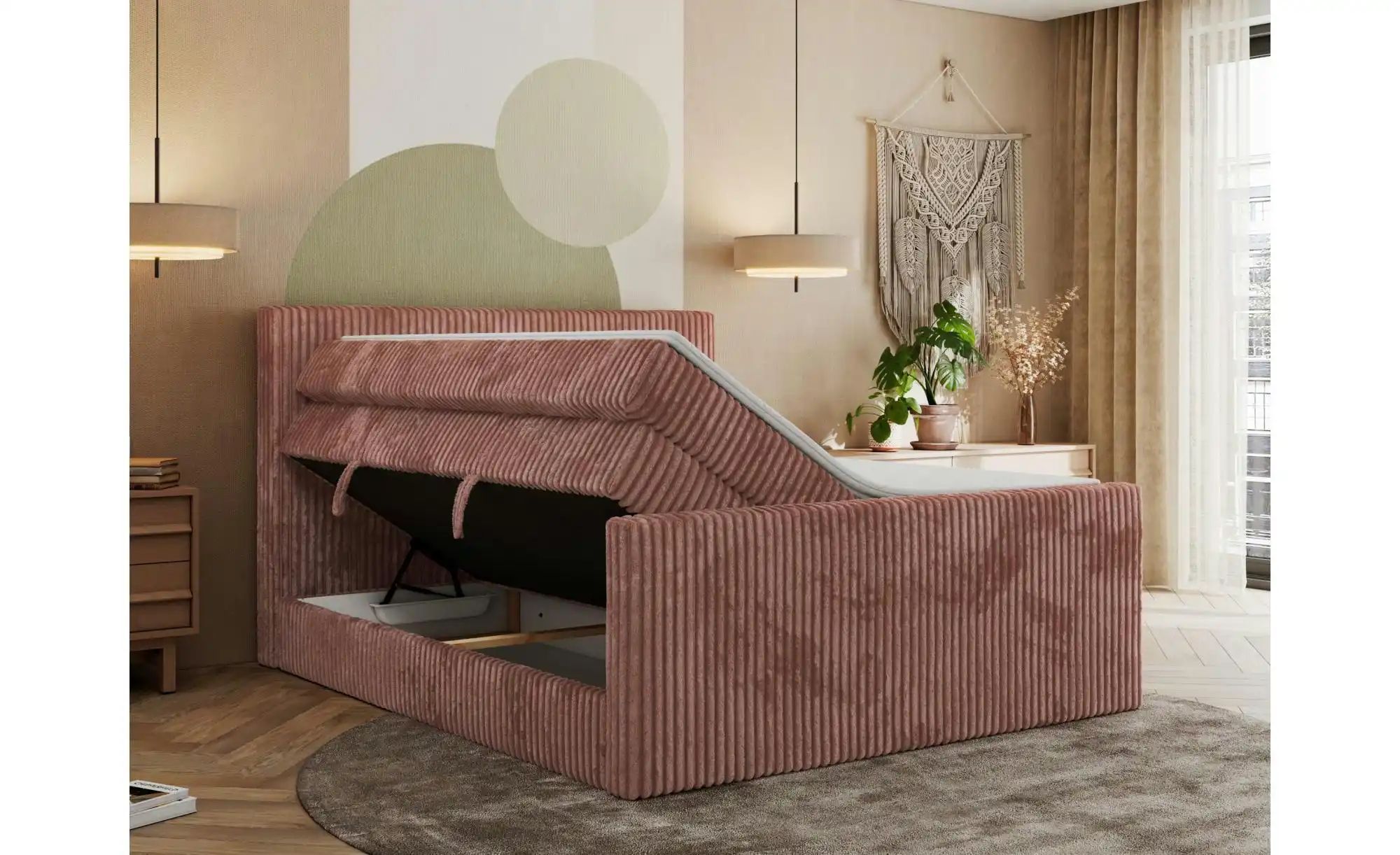 Boxspringbett mit Bettkasten Tiliano King Duo ¦ rosa/pink ¦ Maße (cm): B: 1 günstig online kaufen