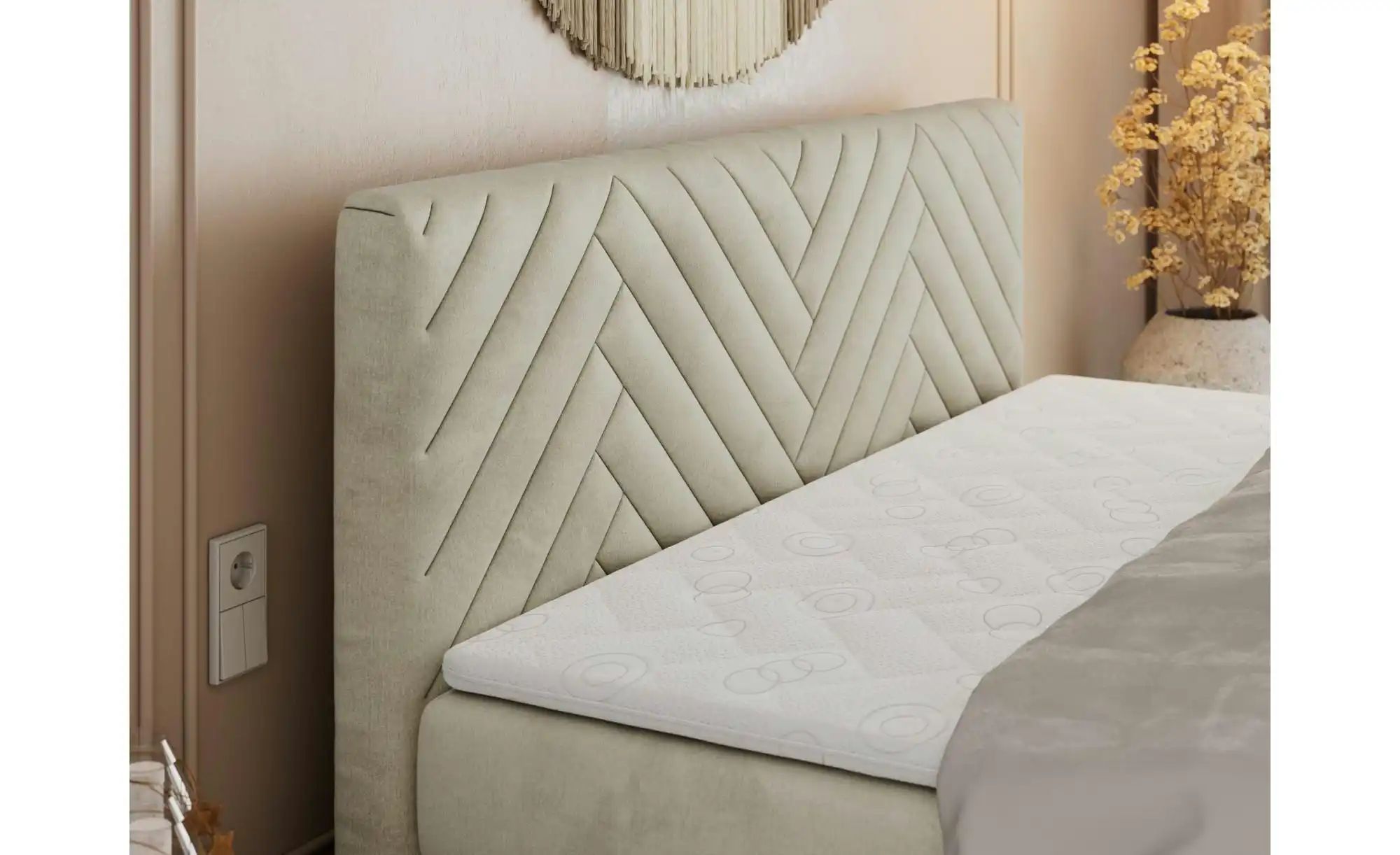 Thumbnail - Boxspringbett mit Bettkasten Paris King Duo ¦ beige ¦ Maße (cm): B: 161 H: 110 Betten > Boxspringbetten - Höffner