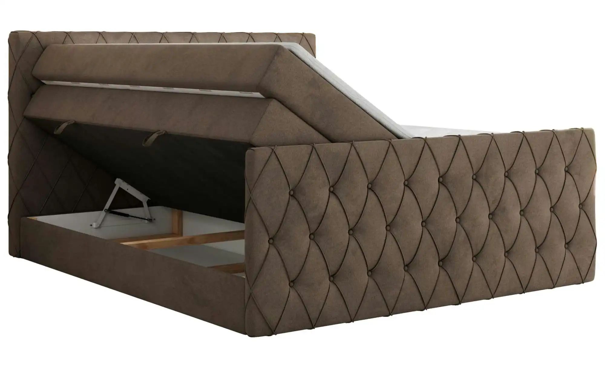 Boxspringbett mit Bettkasten Miren King Duo ¦ braun ¦ Maße (cm): B: 181 H: günstig online kaufen