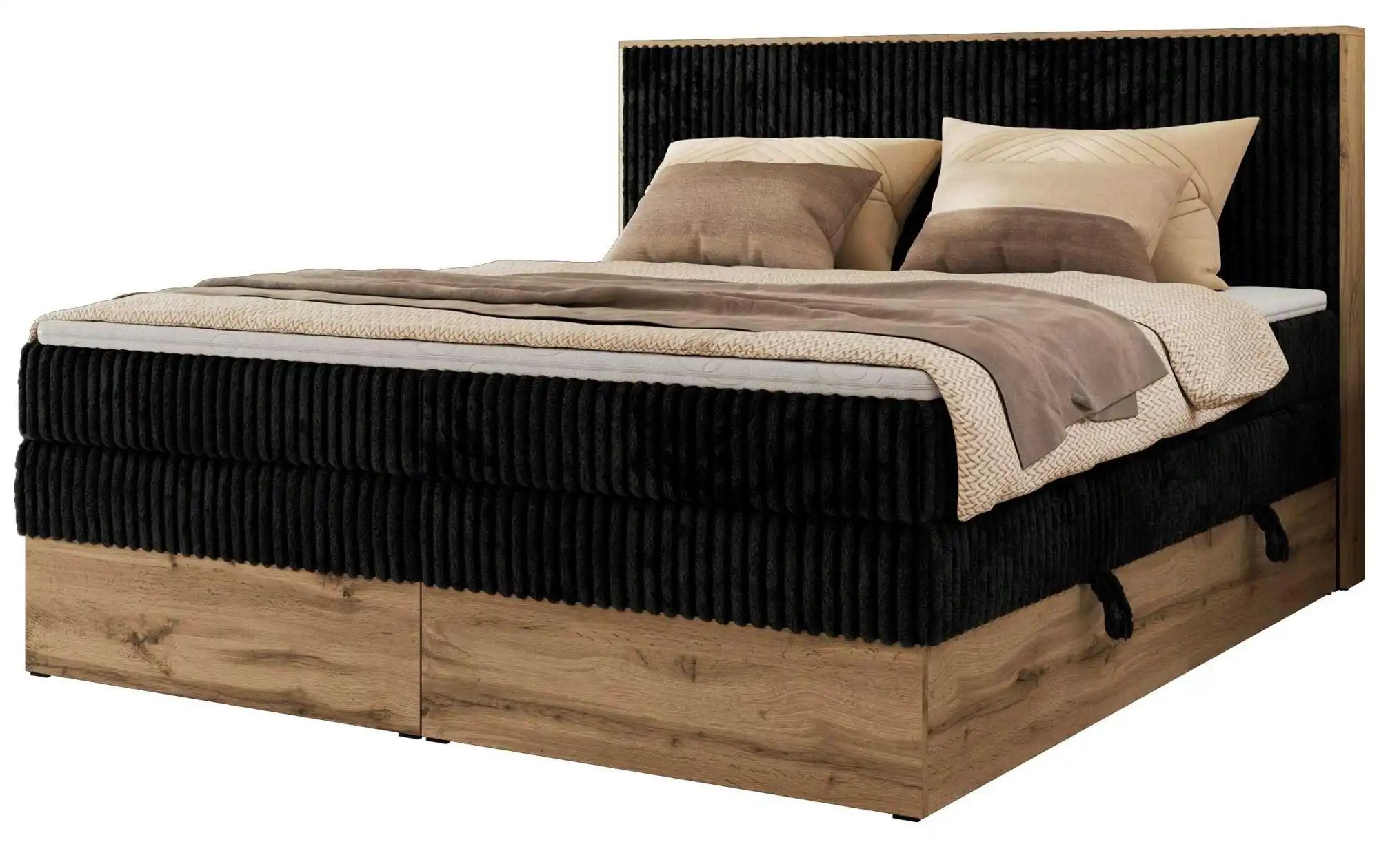 Boxspringbett mit Bettkasten Wood Classic King ¦ schwarz ¦ Maße (cm): B: 16 günstig online kaufen