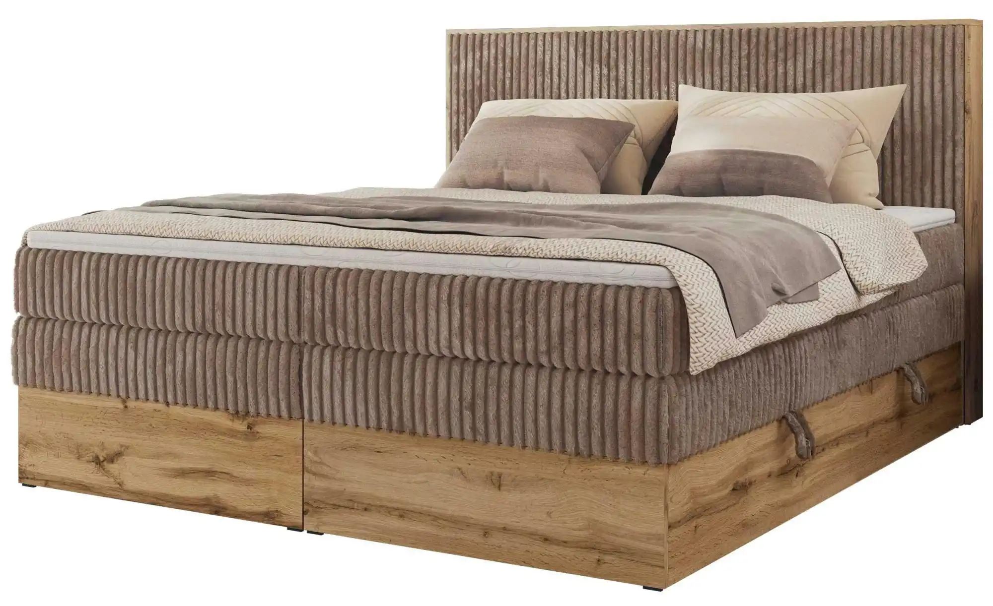 Boxspringbett mit Bettkasten Wood Classic King ¦ braun ¦ Maße (cm): B: 164 günstig online kaufen
