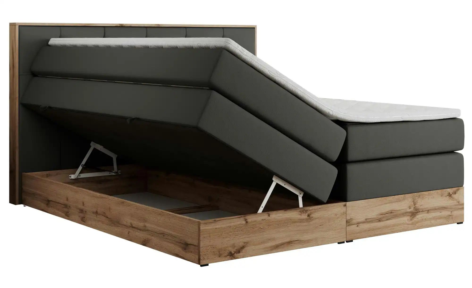 Boxspringbett mit Bettkasten Veneto King ¦ grau ¦ Maße (cm): B: 148 H: 115 günstig online kaufen