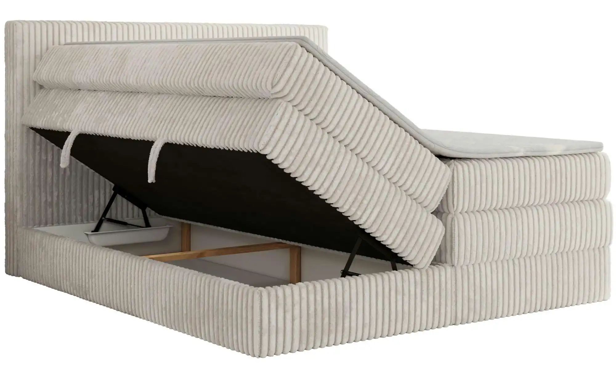 Boxspringbett mit Bettkasten Tiliano King ¦ beige ¦ Maße (cm): B: 166 H: 11 günstig online kaufen