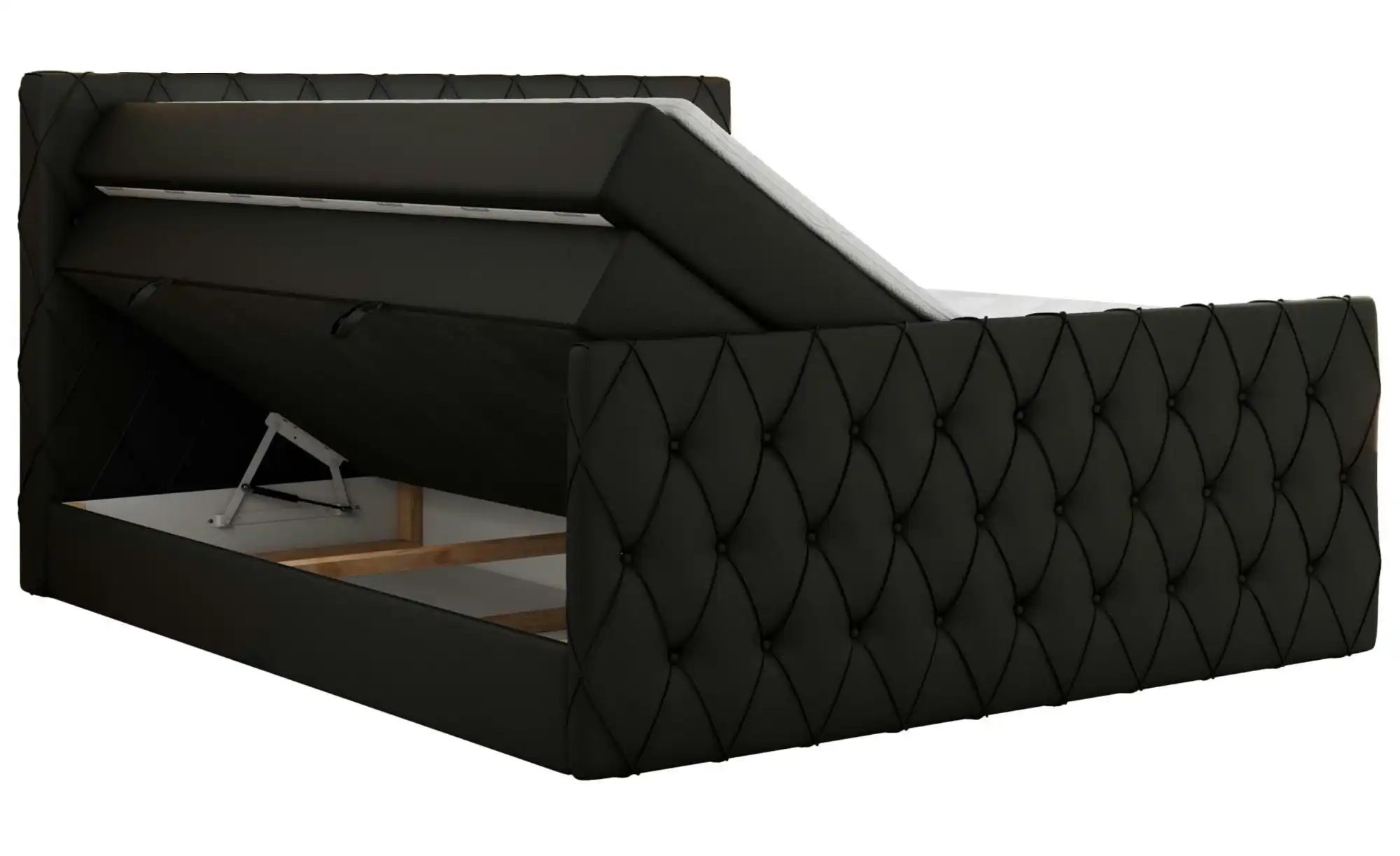 Boxspringbett mit Bettkasten Miren King Duo ¦ schwarz ¦ Maße (cm): B: 121 H günstig online kaufen