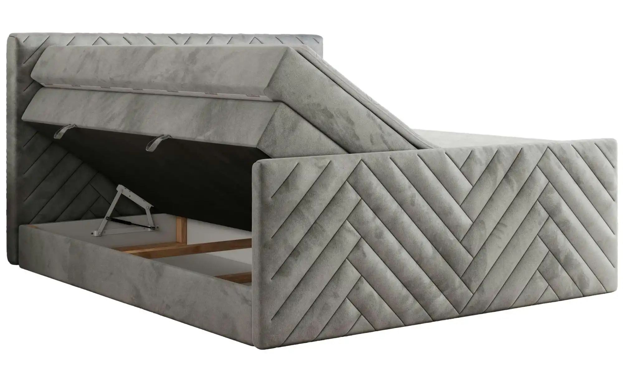 Thumbnail - Boxspringbett mit Bettkasten Paris King Duo ¦ grau ¦ Maße (cm): B: 141 H: 110 Betten > Boxspringbetten - Höffner