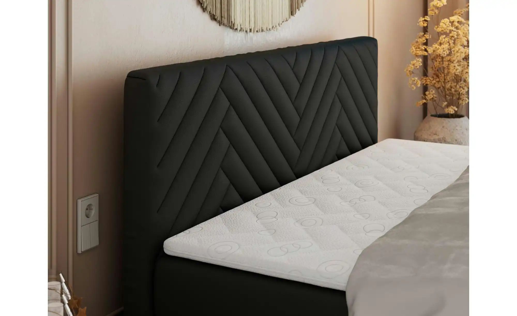Boxspringbett mit Bettkasten Paris King Duo ¦ schwarz ¦ Maße (cm): B: 141 H günstig online kaufen