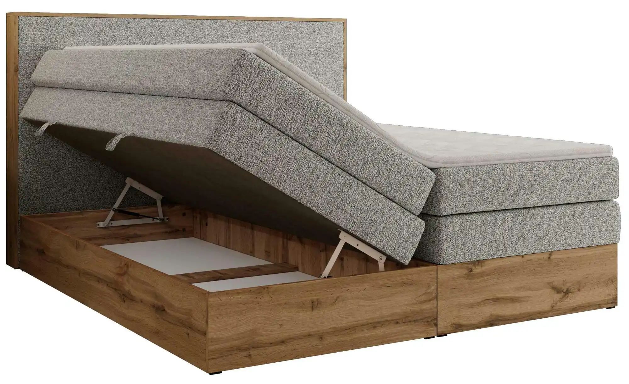 Boxspringbett mit Bettkasten Wood Classic King ¦ grau ¦ Maße (cm): B: 164 H günstig online kaufen