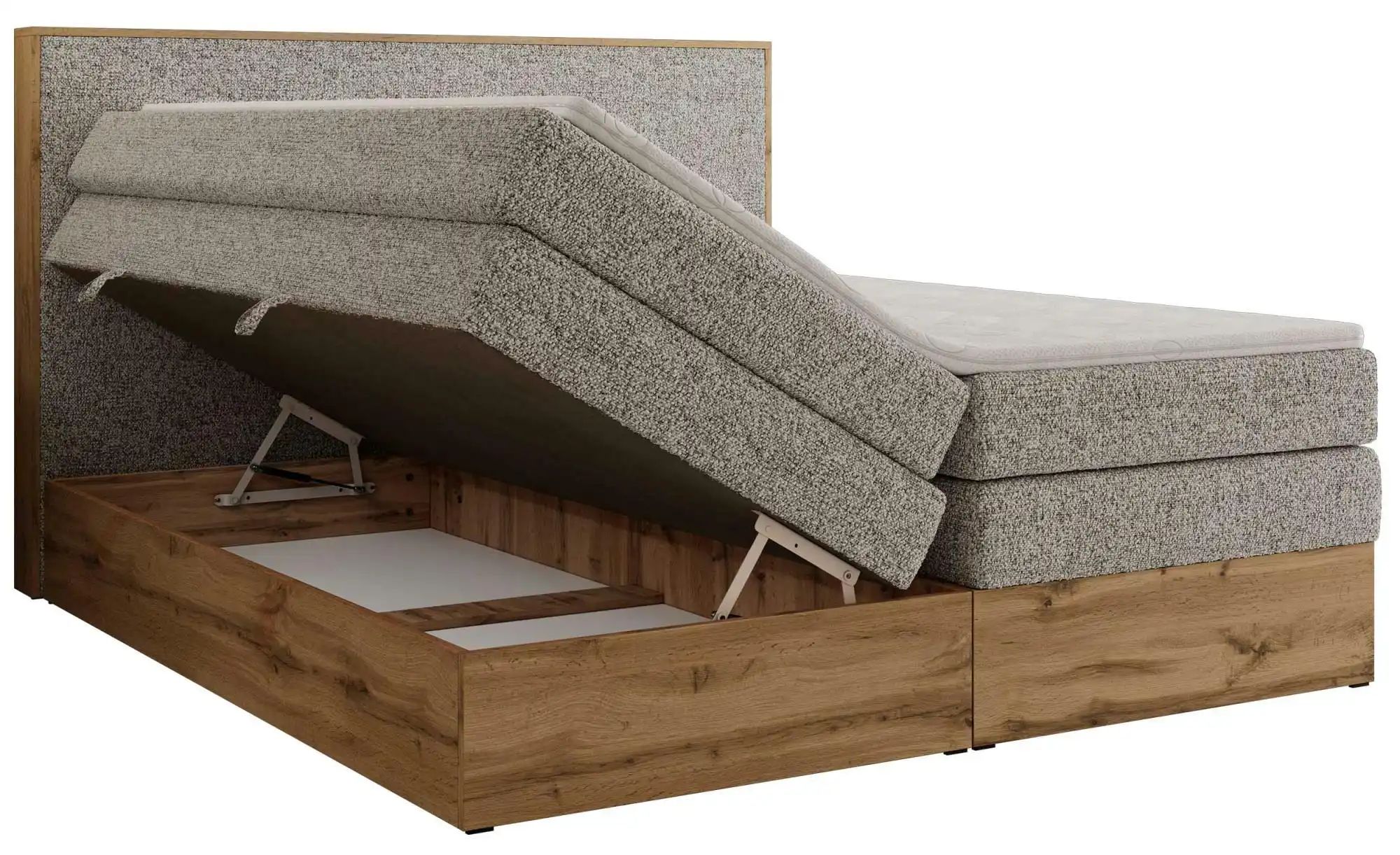 Thumbnail - Boxspringbett mit Bettkasten Wood Classic King ¦ beige ¦ Maße (cm): B: 184 H: 120 Betten > Boxspringbetten - Höffner