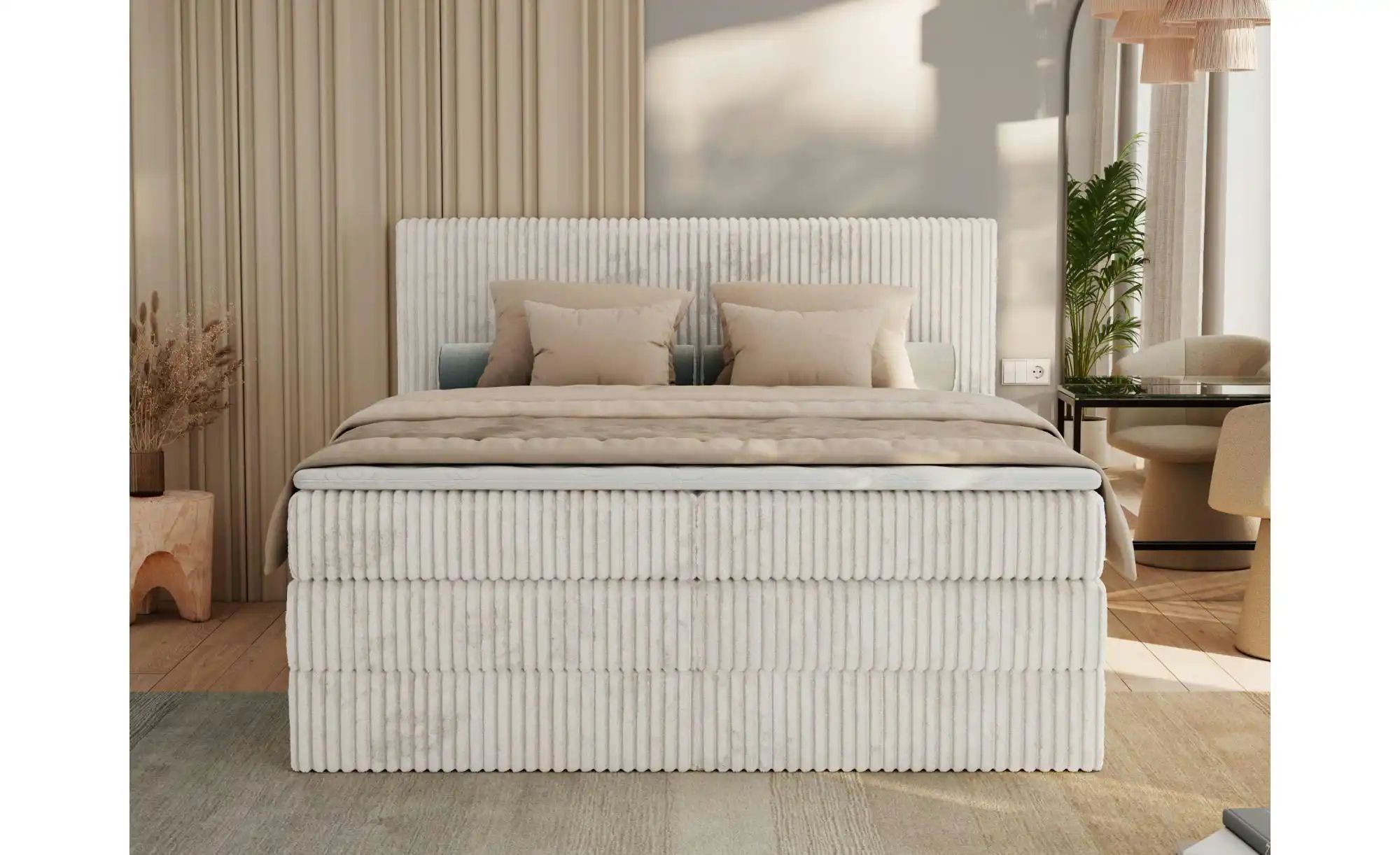 Thumbnail - Boxspringbett mit Bettkasten Tiliano King ¦ beige ¦ Maße (cm): B: 186 H: 119 Betten > Boxspringbetten - Höffner