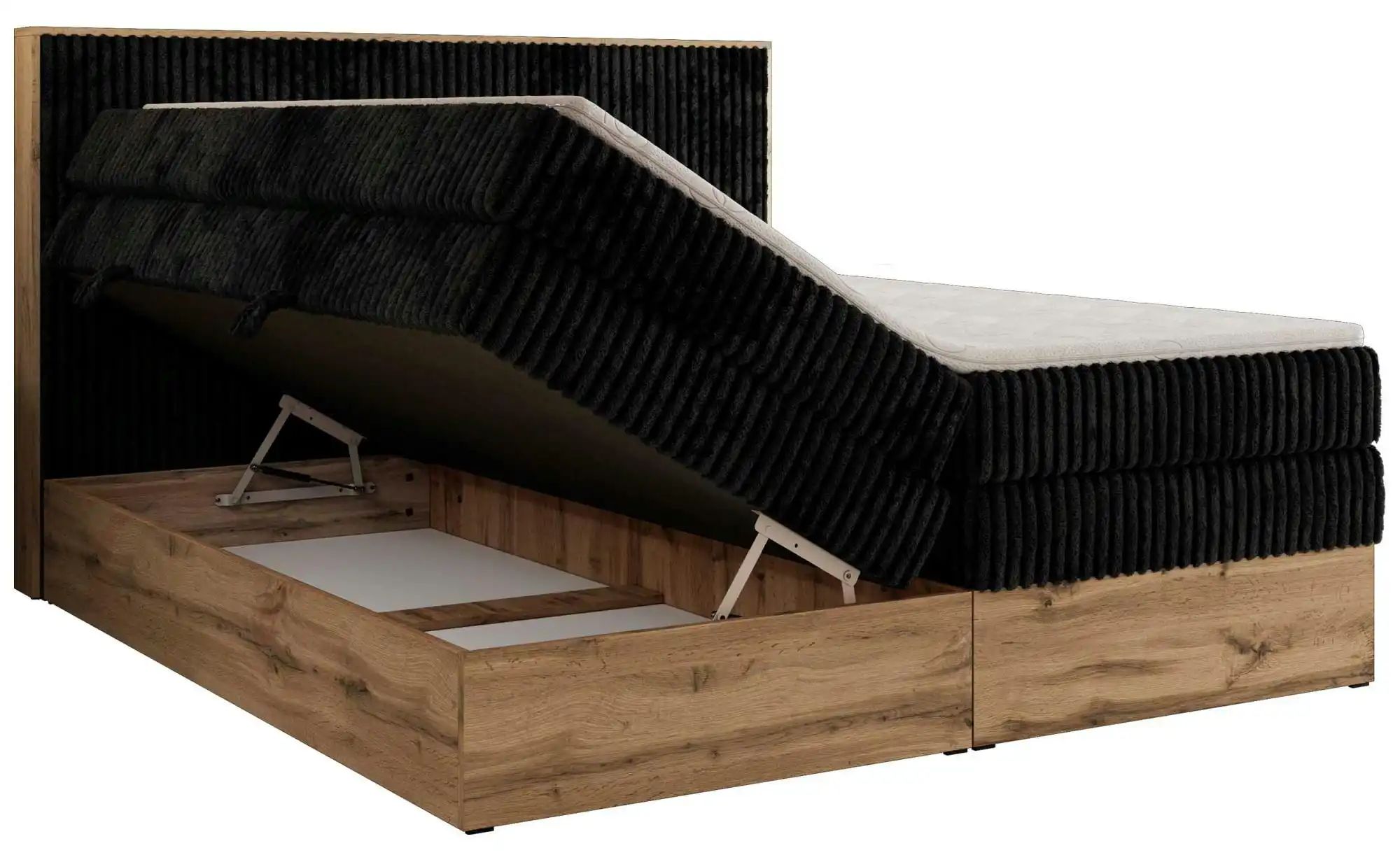 Boxspringbett mit Bettkasten Wood Classic King ¦ schwarz ¦ Maße (cm): B: 18 günstig online kaufen