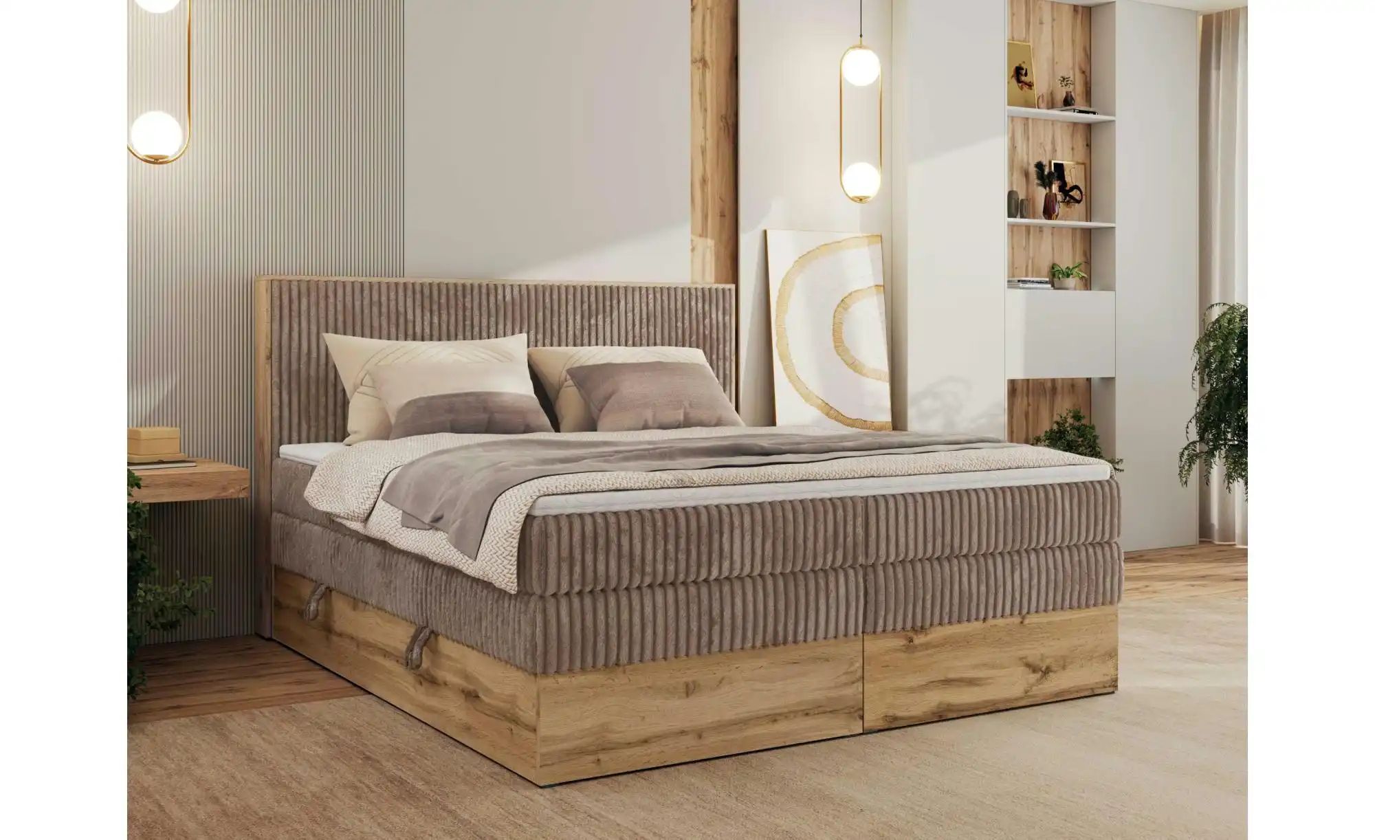 Boxspringbett mit Bettkasten Wood Classic King ¦ braun ¦ Maße (cm): B: 184 günstig online kaufen