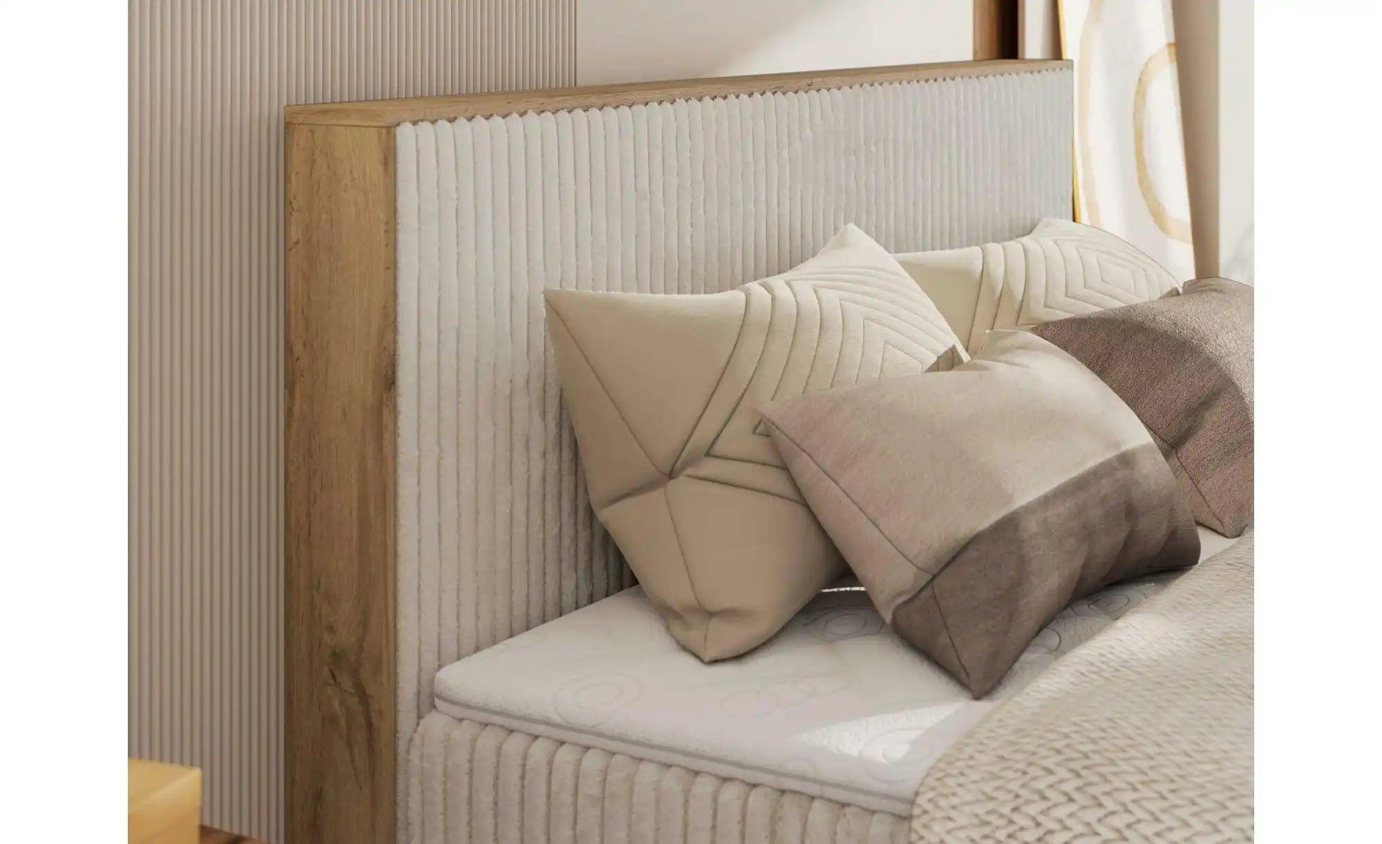 Thumbnail - Boxspringbett mit Bettkasten Wood Classic King ¦ beige ¦ Maße (cm): B: 204 H: 120 Betten > Boxspringbetten - Höffner
