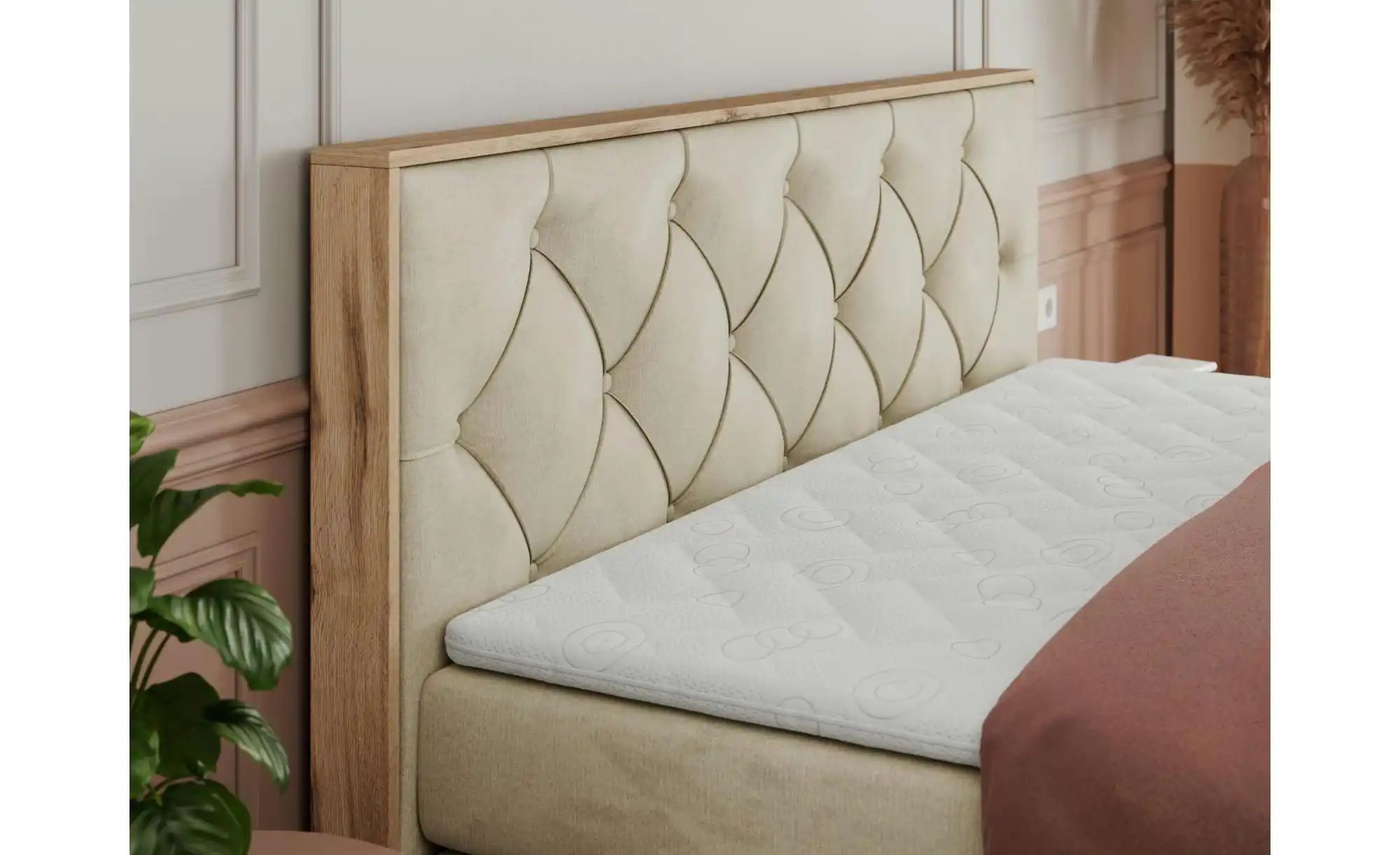 Thumbnail - Boxspringbett mit Bettkasten Veneto King ¦ beige ¦ Maße (cm): B: 168 H: 115 Betten > Boxspringbetten - Höffner