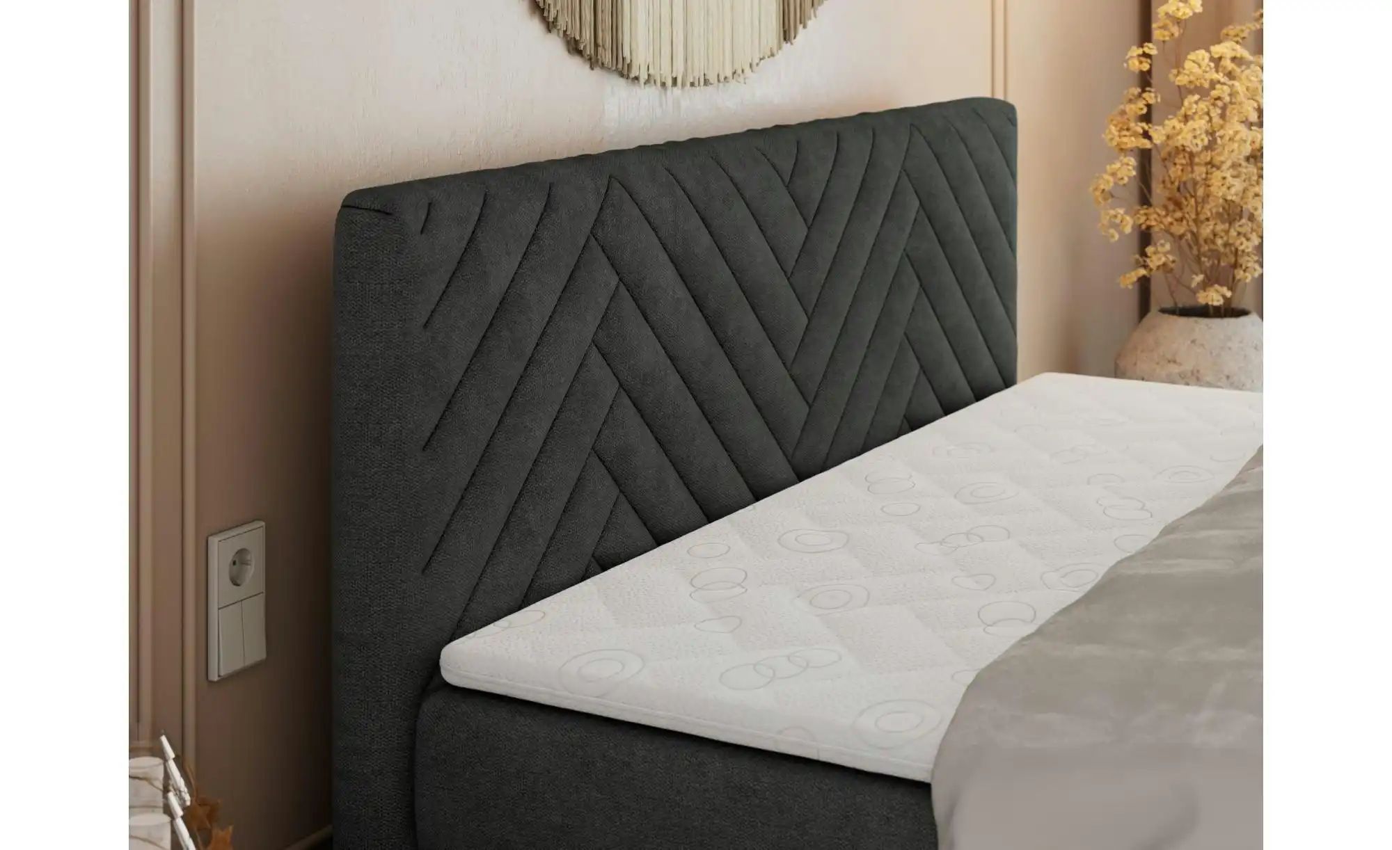 Thumbnail - Boxspringbett mit Bettkasten Paris King Duo ¦ grau ¦ Maße (cm): B: 121 H: 110 Betten > Boxspringbetten - Höffner