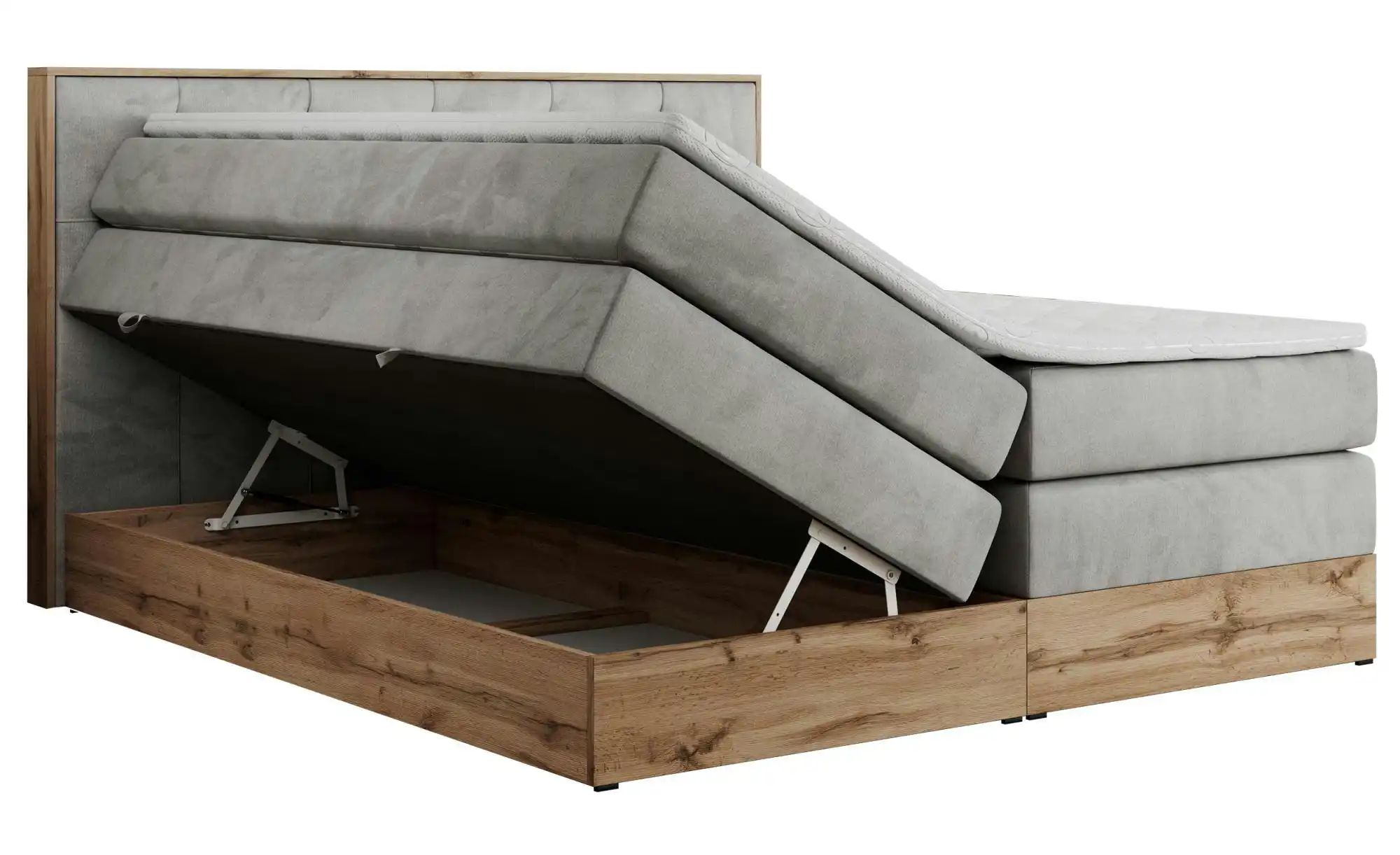 Boxspringbett mit Bettkasten Veneto King ¦ grau ¦ Maße (cm): B: 168 H: 115 günstig online kaufen