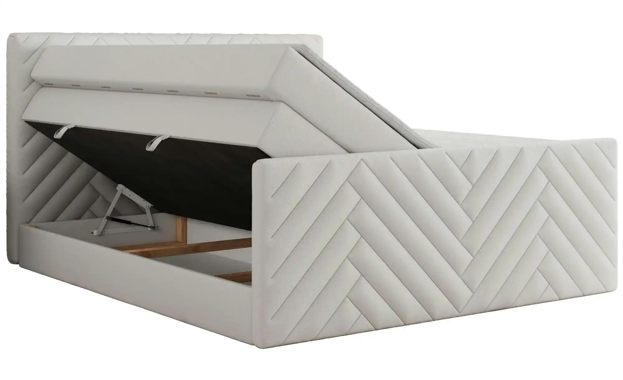 Boxspringbett mit Bettkasten Paris King Duo ¦ weiß ¦ Maße (cm): B: 121 H: 1 günstig online kaufen