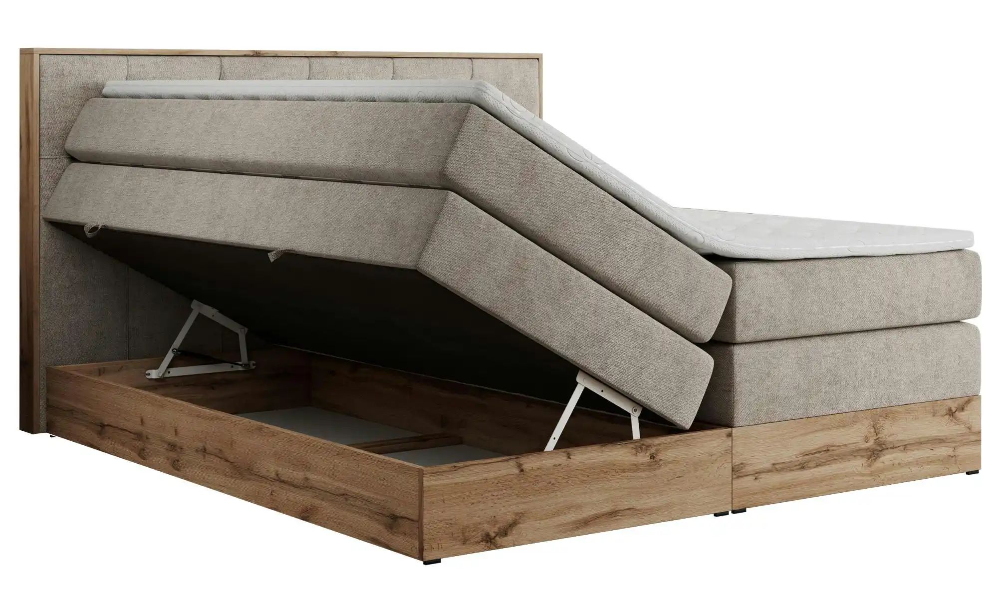 Boxspringbett mit Bettkasten Veneto King ¦ beige ¦ Maße (cm): B: 168 H: 115 günstig online kaufen