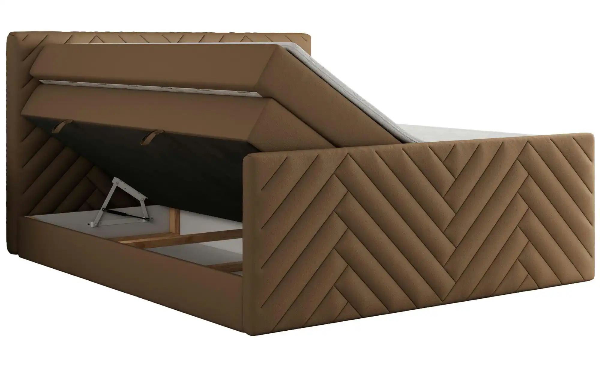 Boxspringbett mit Bettkasten Paris King Duo ¦ braun ¦ Maße (cm): B: 201 H: günstig online kaufen