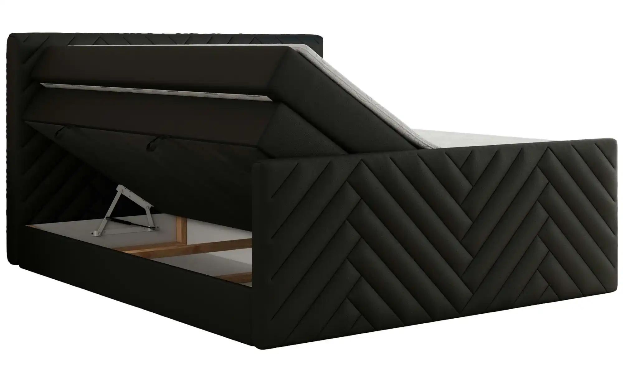 Boxspringbett mit Bettkasten Paris King Duo ¦ schwarz ¦ Maße (cm): B: 161 H günstig online kaufen