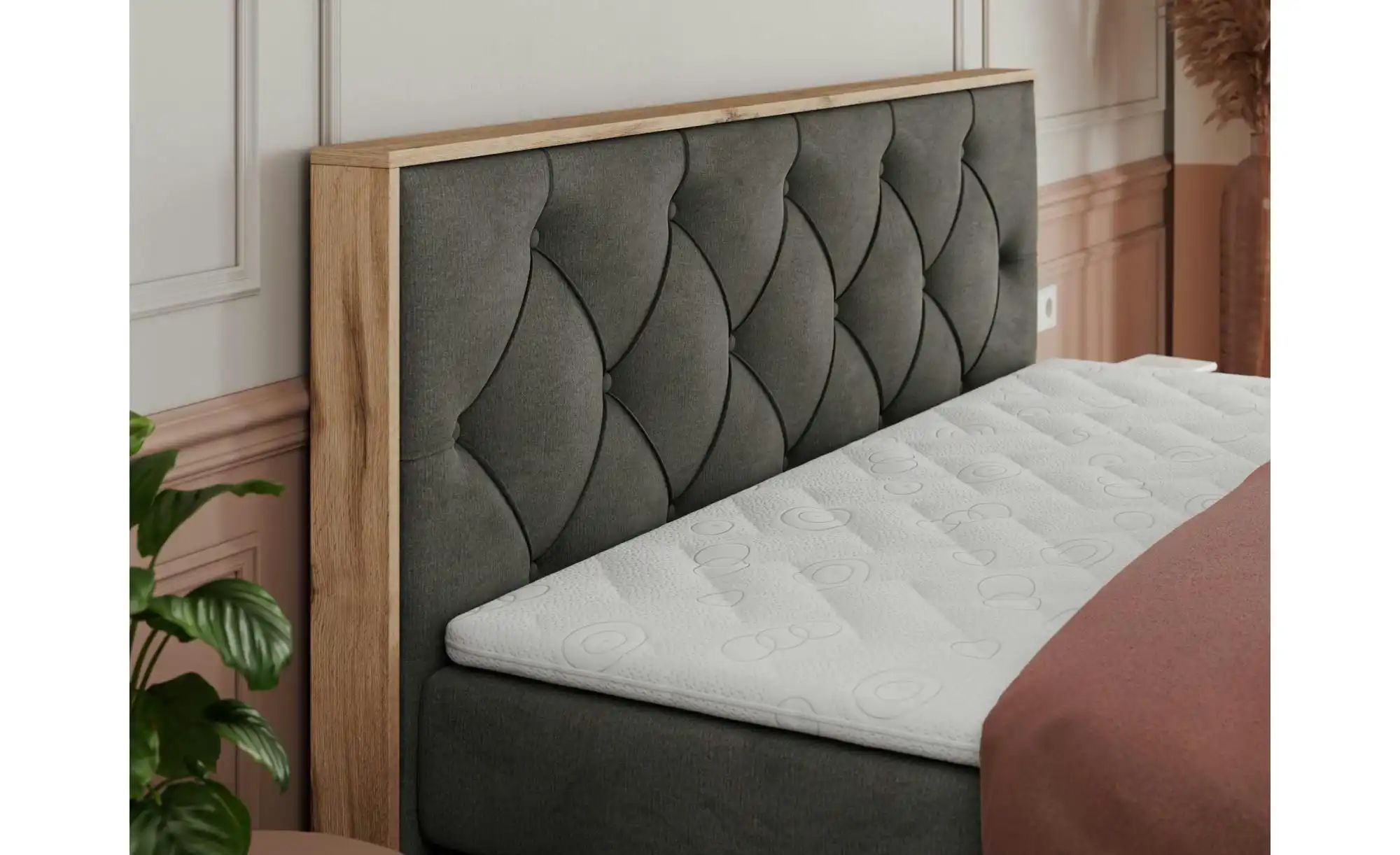 Thumbnail - Boxspringbett mit Bettkasten Veneto King ¦ grau ¦ Maße (cm): B: 148 H: 115 Betten > Boxspringbetten - Höffner