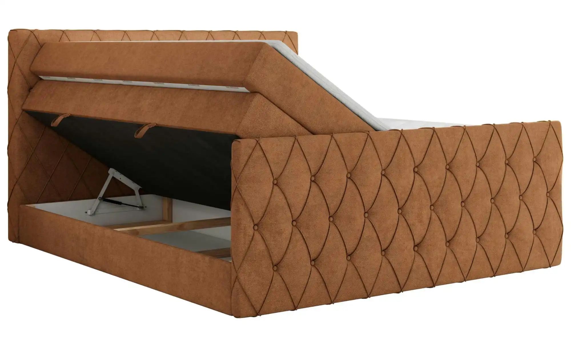 Boxspringbett mit Bettkasten Miren King Duo ¦ orange ¦ Maße (cm): B: 181 H: günstig online kaufen