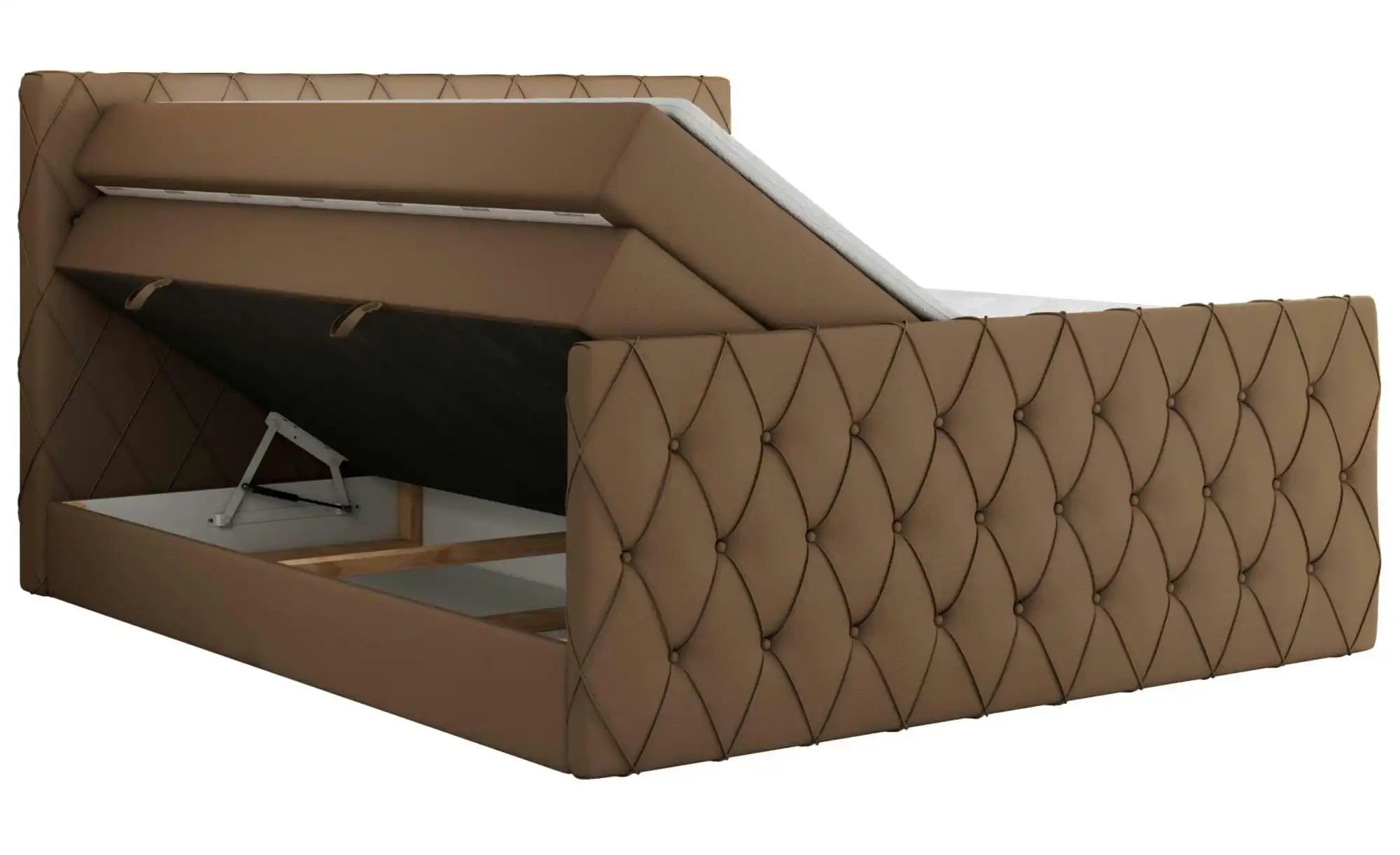 Thumbnail - Boxspringbett mit Bettkasten Miren King Duo ¦ braun ¦ Maße (cm): B: 201 H: 110 Betten > Boxspringbetten - Höffner