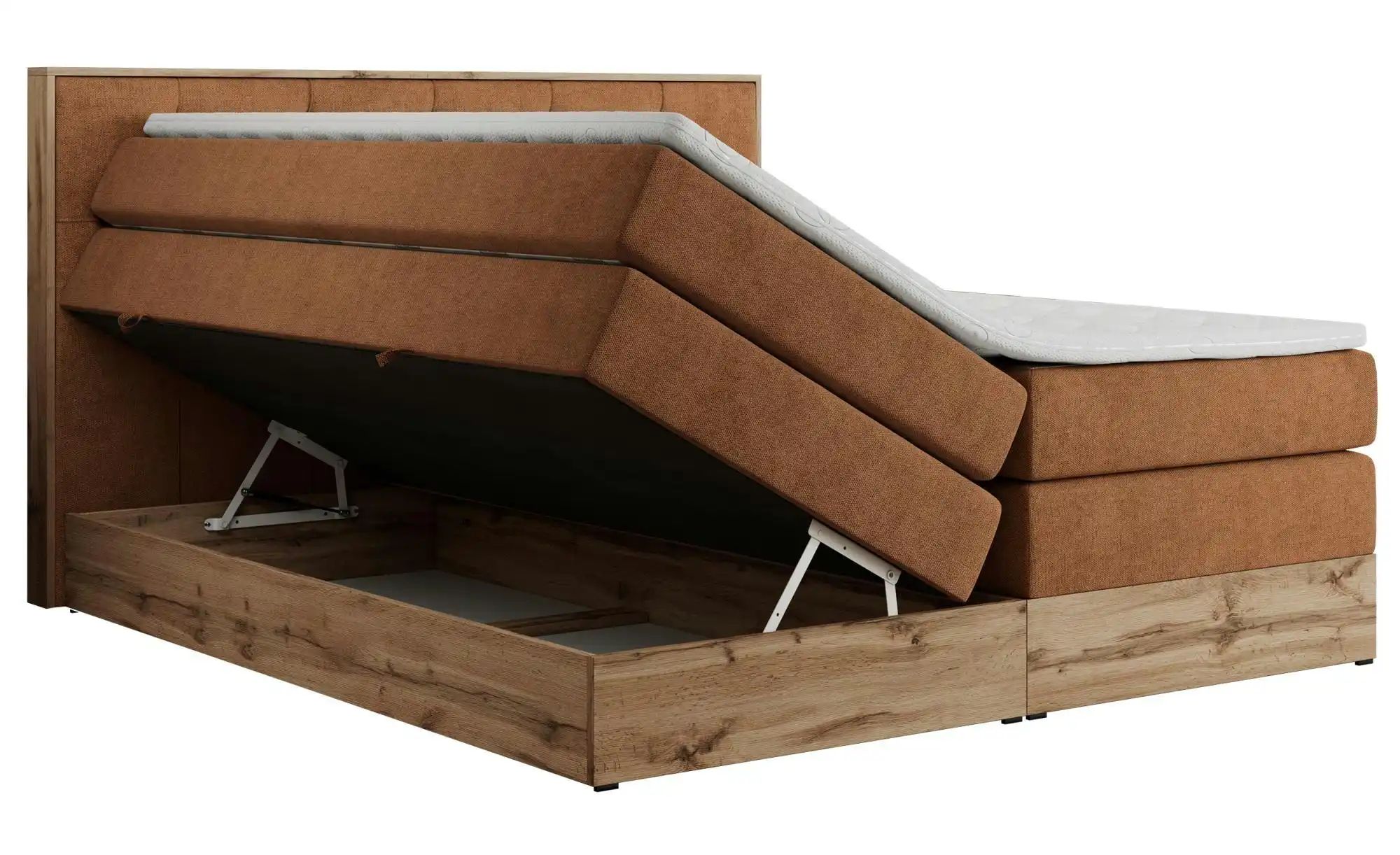 Boxspringbett mit Bettkasten Veneto King ¦ orange ¦ Maße (cm): B: 208 H: 11 günstig online kaufen