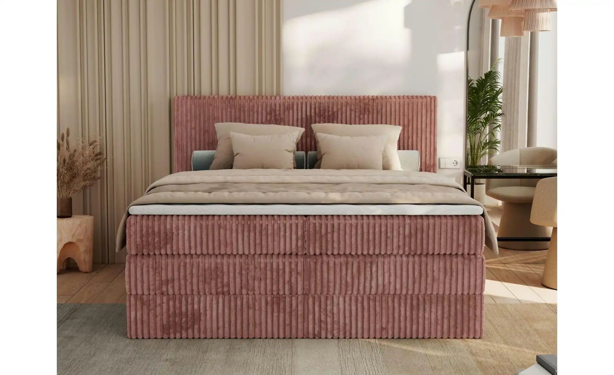 Thumbnail - Boxspringbett mit Bettkasten Tiliano King ¦ rosa/pink ¦ Maße (cm): B: 166 H: 119 Betten > Boxspringbetten - Höffner
