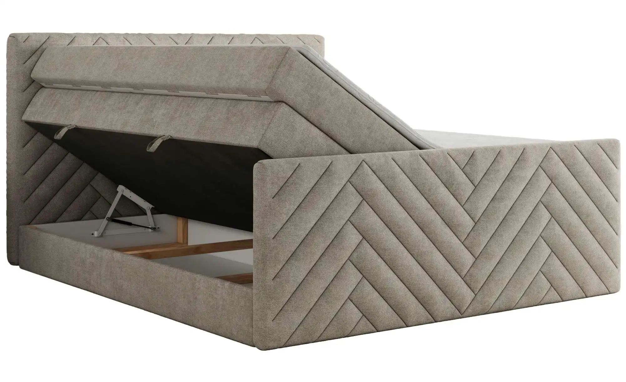 Boxspringbett mit Bettkasten Paris King Duo ¦ beige ¦ Maße (cm): B: 161 H: günstig online kaufen