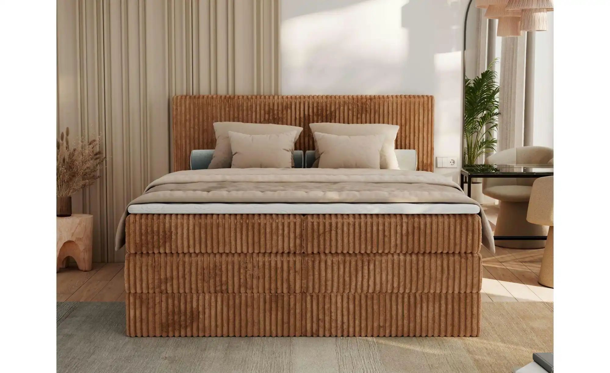 Thumbnail - Boxspringbett mit Bettkasten Tiliano King ¦ orange ¦ Maße (cm): B: 146 H: 119 Betten > Boxspringbetten - Höffner