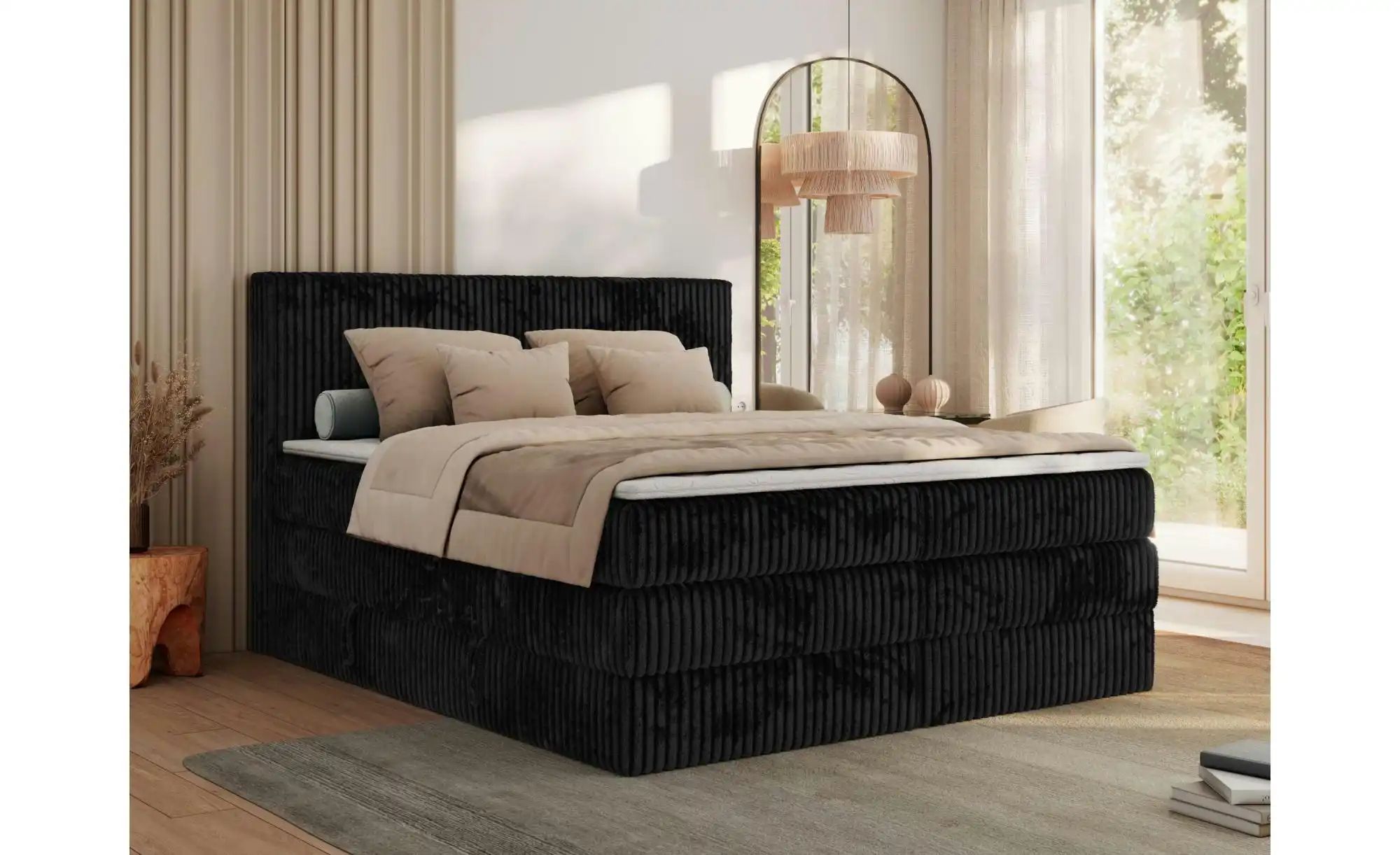 Boxspringbett mit Bettkasten Tiliano King ¦ schwarz ¦ Maße (cm): B: 186 H: günstig online kaufen