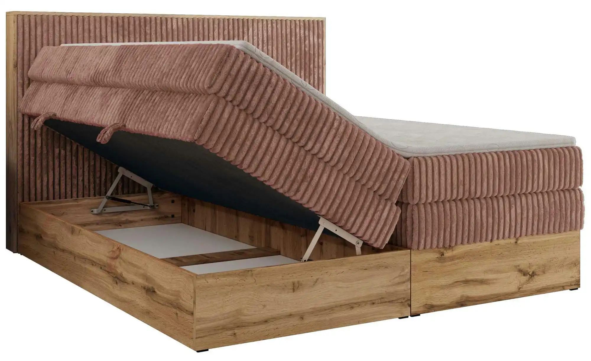 Boxspringbett mit Bettkasten Wood Classic King ¦ rosa/pink ¦ Maße (cm): B: günstig online kaufen