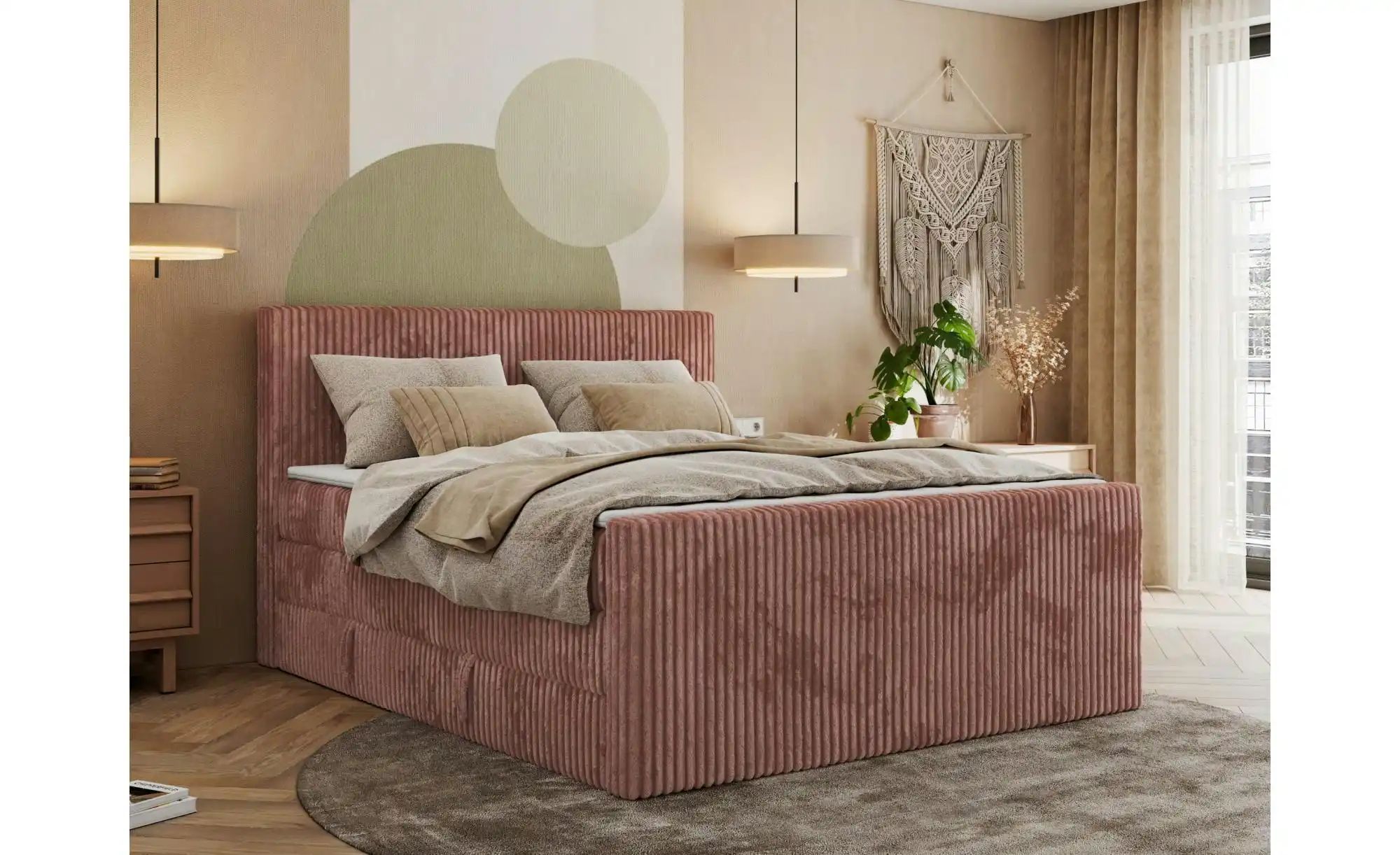 Boxspringbett mit Bettkasten Tiliano King Duo ¦ rosa/pink ¦ Maße (cm): B: 1 günstig online kaufen