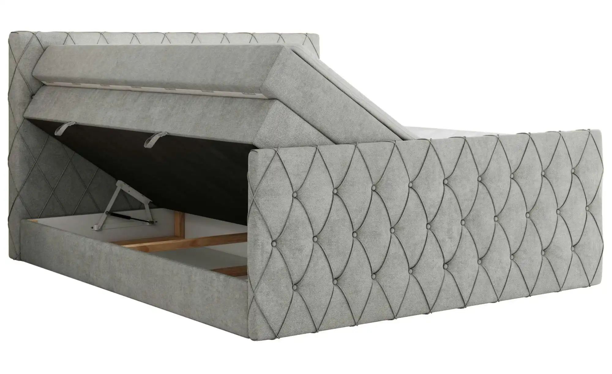 Boxspringbett mit Bettkasten Miren King Duo ¦ grau ¦ Maße (cm): B: 161 H: 1 günstig online kaufen