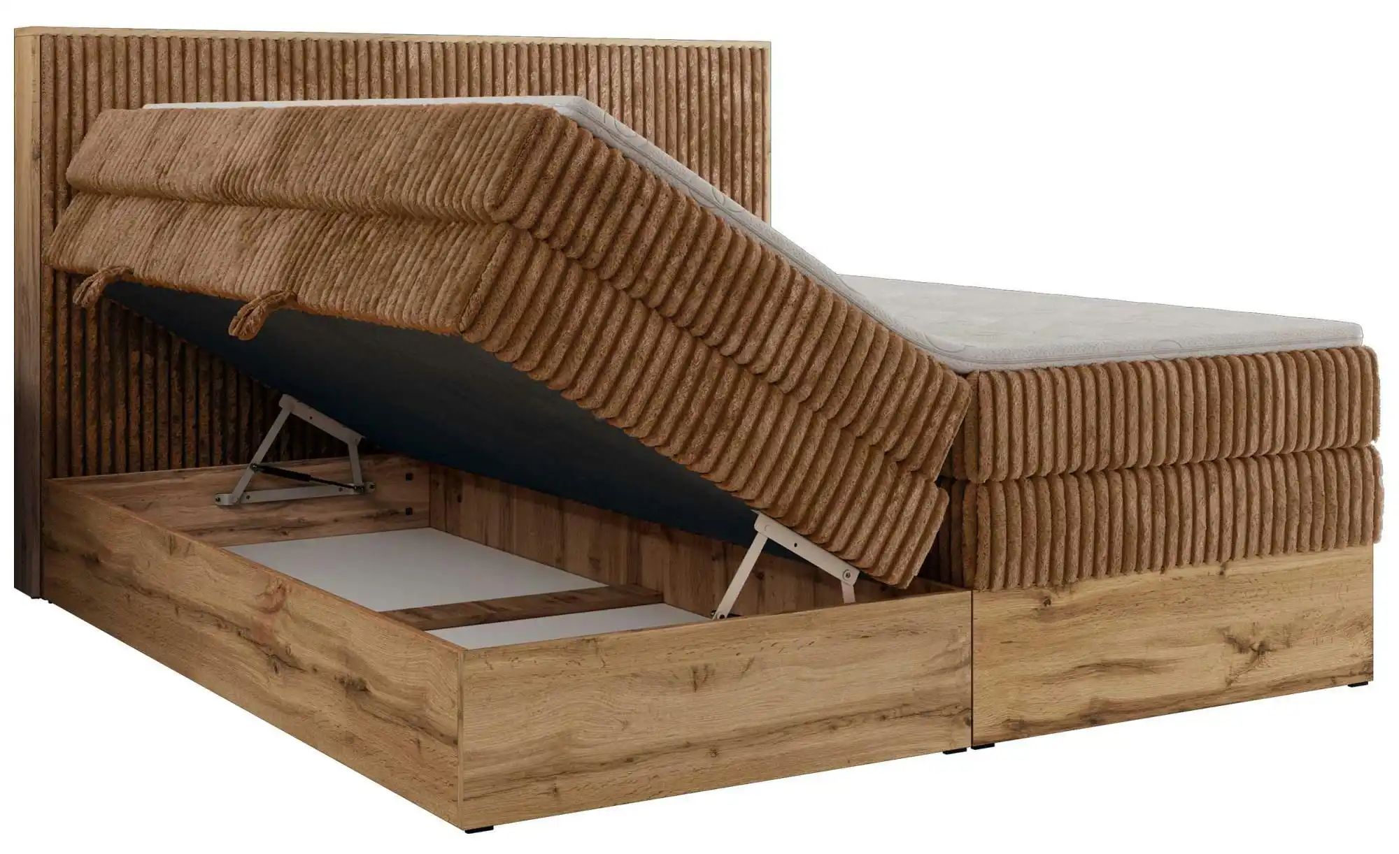Boxspringbett mit Bettkasten Wood Classic King ¦ orange ¦ Maße (cm): B: 204 günstig online kaufen
