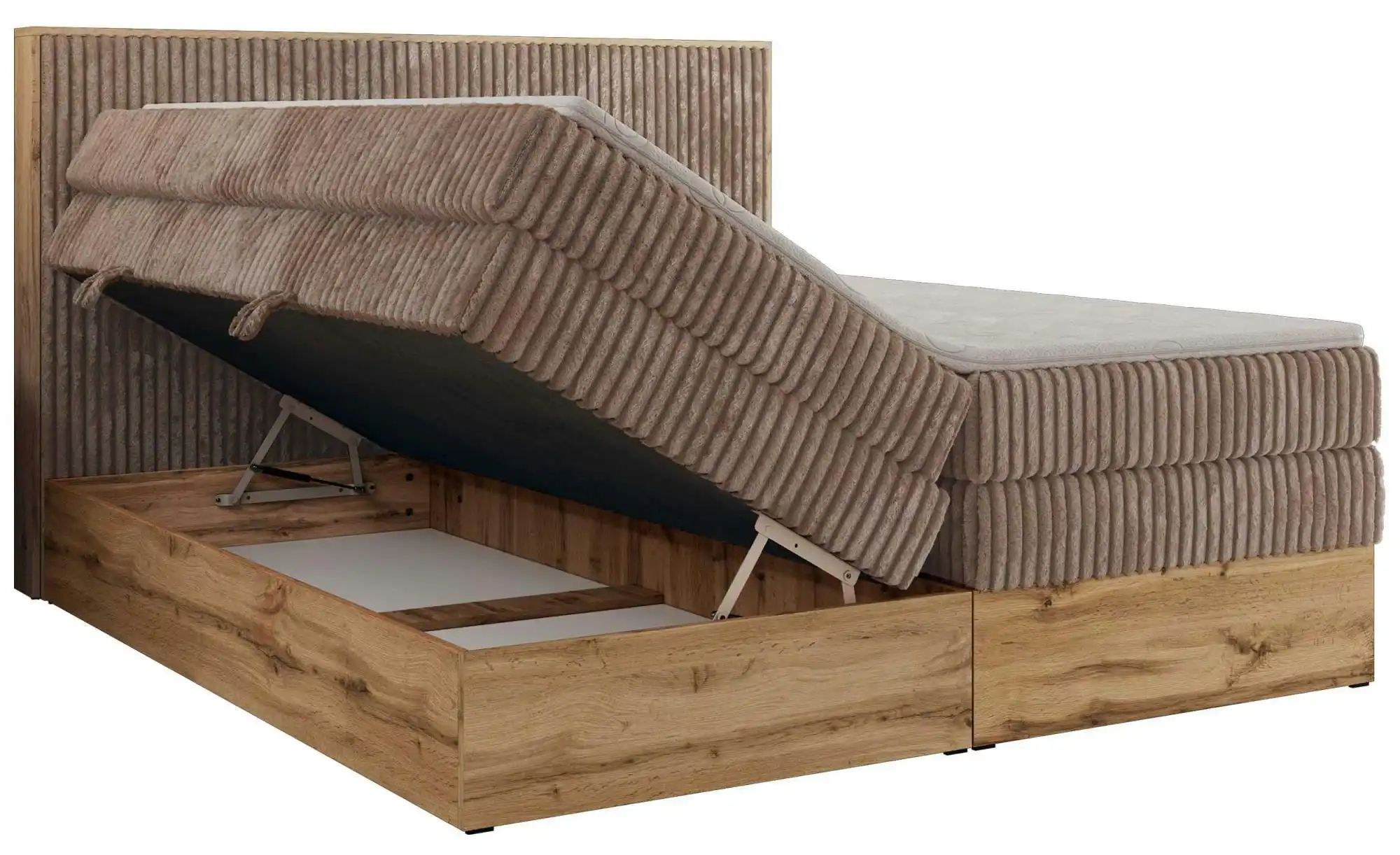 Boxspringbett mit Bettkasten Wood Classic King ¦ braun ¦ Maße (cm): B: 204 günstig online kaufen