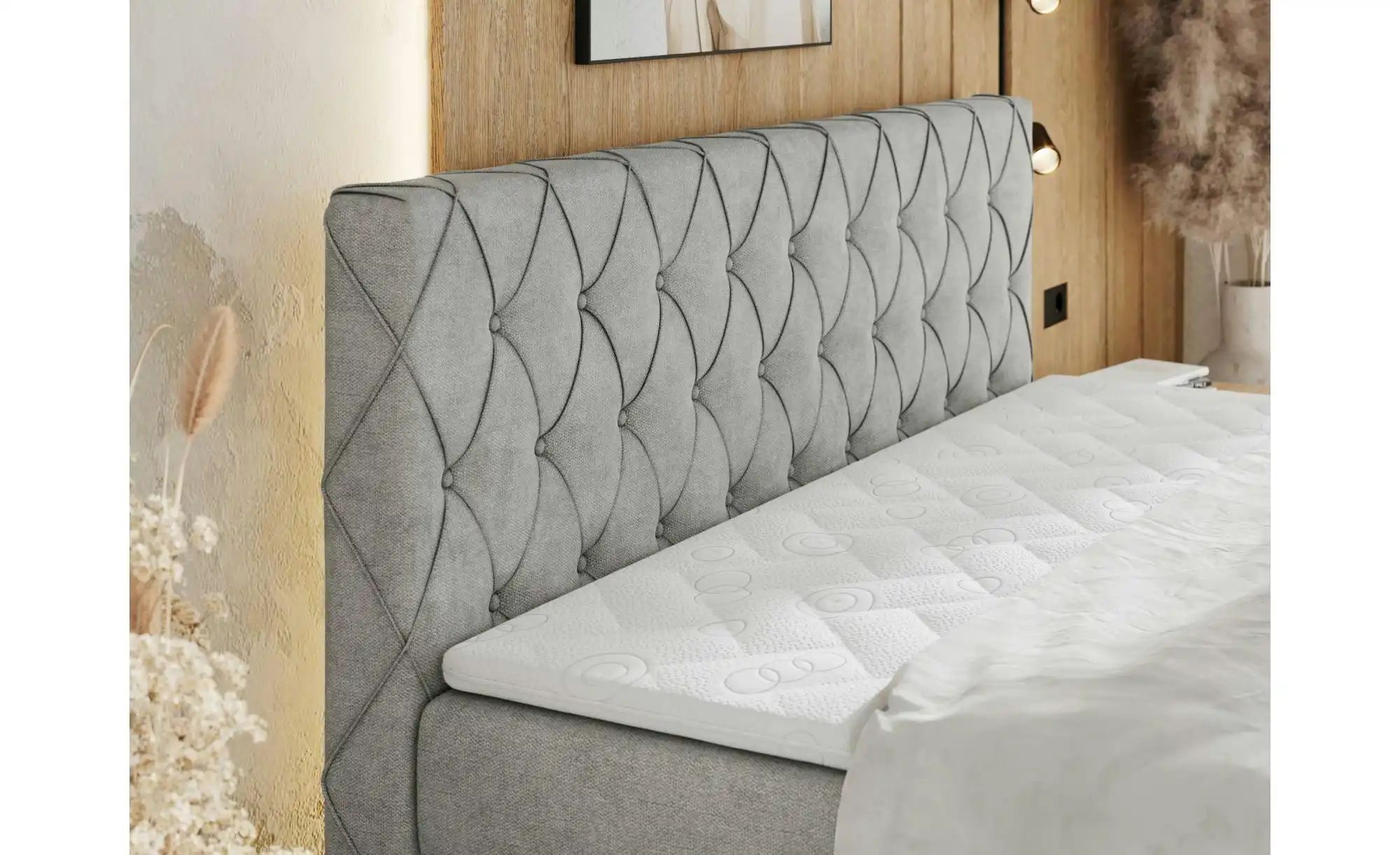 Thumbnail - Boxspringbett mit Bettkasten Miren King Duo ¦ grau ¦ Maße (cm): B: 201 H: 110 Betten > Komfortbetten - Höffner