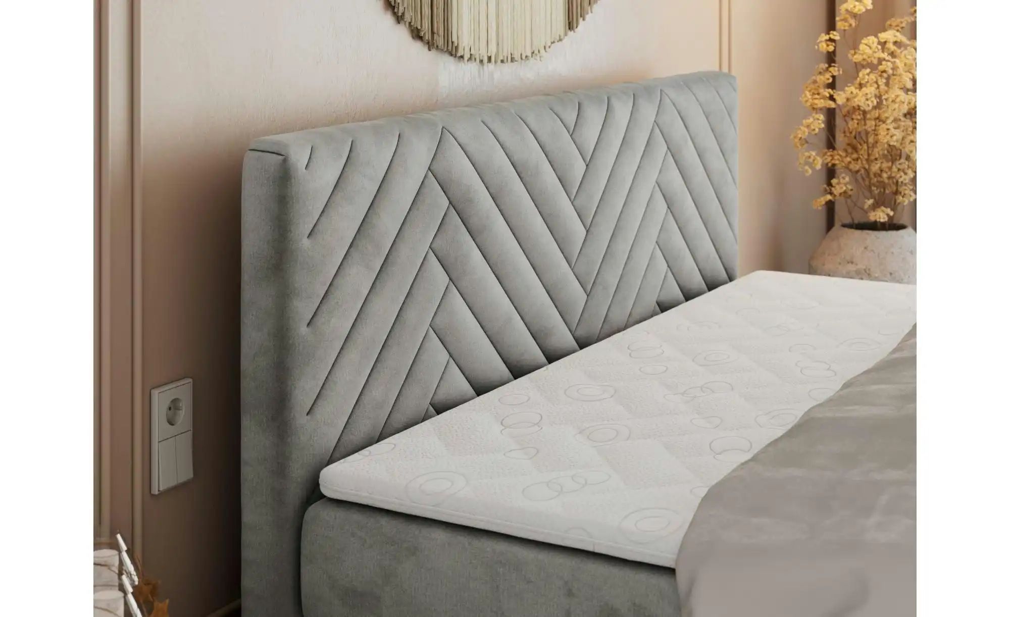 Thumbnail - Boxspringbett mit Bettkasten Paris King Duo ¦ grau ¦ Maße (cm): B: 161 H: 110 Betten > Komfortbetten - Höffner