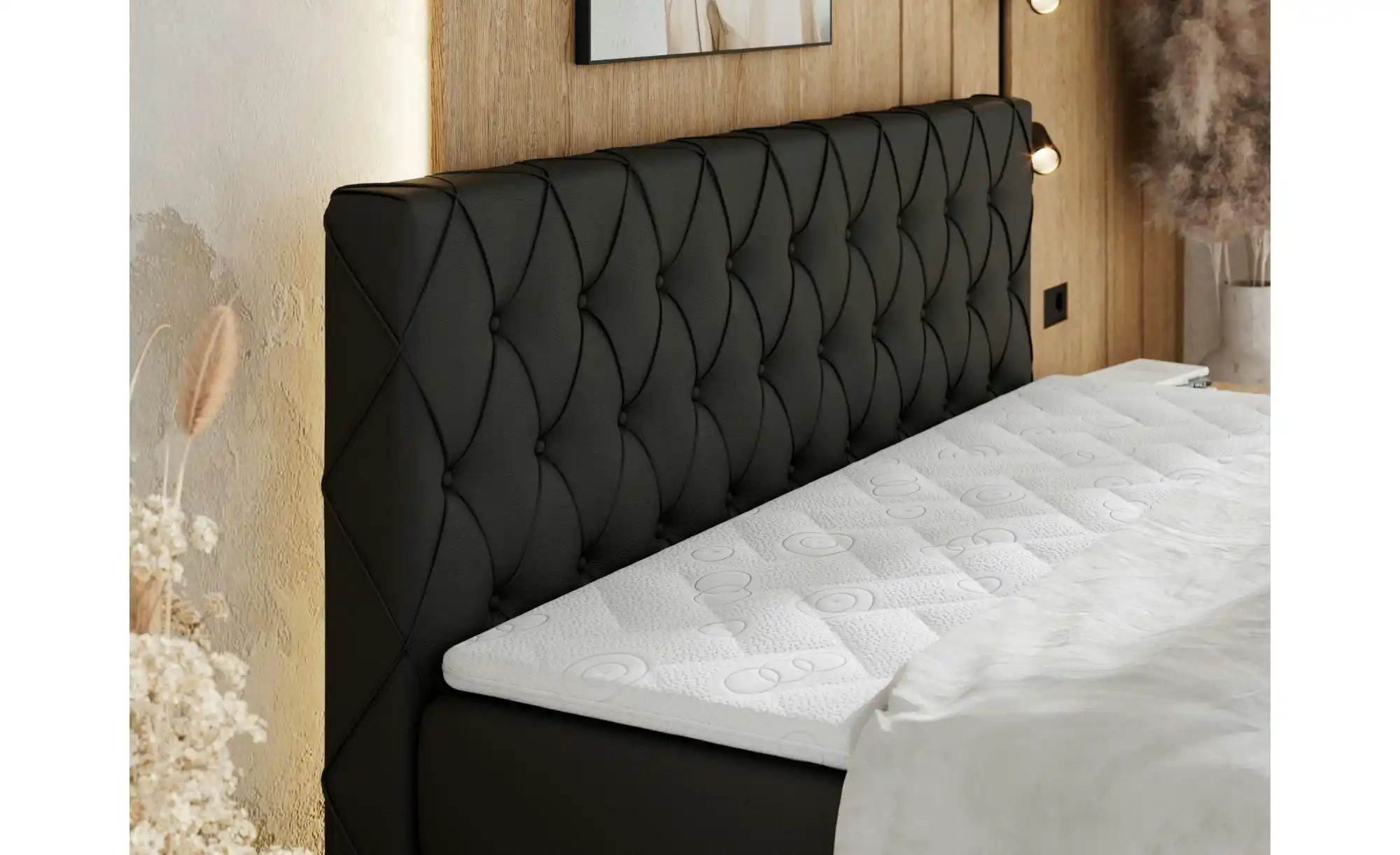 Thumbnail - Boxspringbett mit Bettkasten Miren King Duo ¦ schwarz ¦ Maße (cm): B: 121 H: 110 Betten > Komfortbetten - Höffner