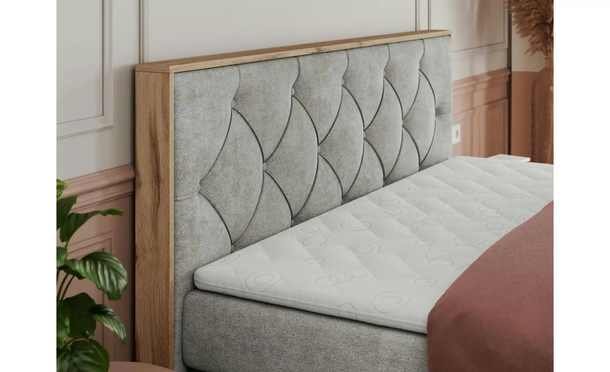 Thumbnail - Boxspringbett mit Bettkasten Veneto King ¦ grau ¦ Maße (cm): B: 188 H: 115 Betten > Boxspringbetten - Höffner