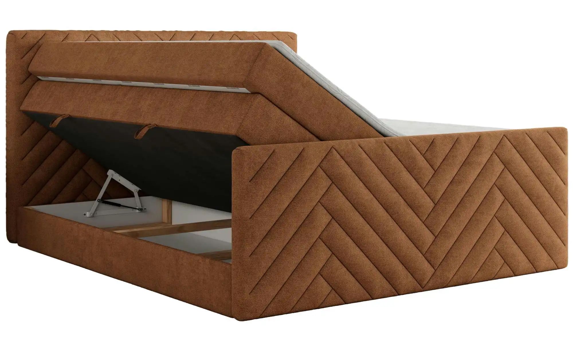 Boxspringbett mit Bettkasten Paris King Duo ¦ orange ¦ Maße (cm): B: 161 H: günstig online kaufen