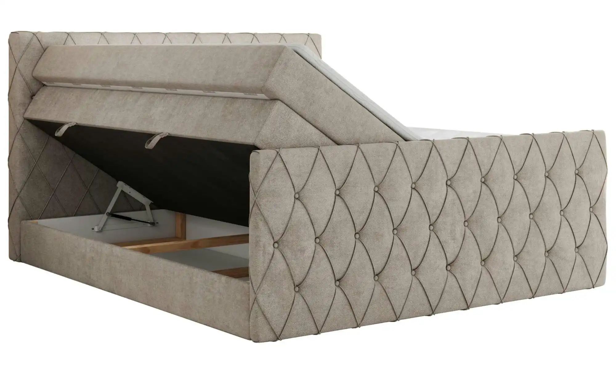 Thumbnail - Boxspringbett mit Bettkasten Miren King Duo ¦ beige ¦ Maße (cm): B: 161 H: 110 Betten > Boxspringbetten - Höffner