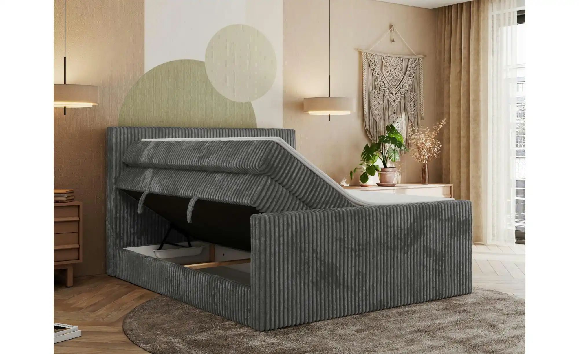 Thumbnail - Boxspringbett mit Bettkasten Tiliano King Duo ¦ grau ¦ Maße (cm): B: 204 H: 119 Betten > Boxspringbetten - Höffner