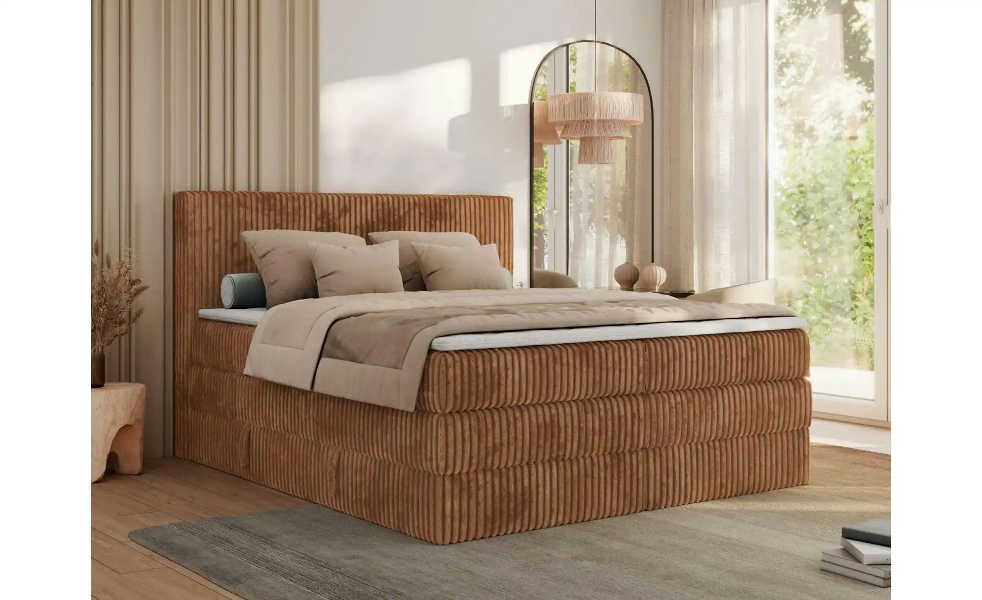 Boxspringbett mit Bettkasten Tiliano King ¦ orange ¦ Maße (cm): B: 186 H: 1 günstig online kaufen