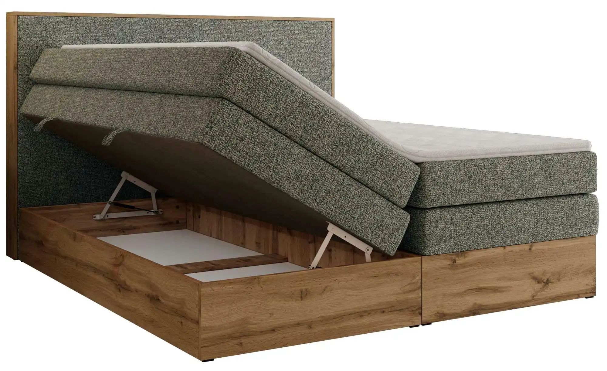 Boxspringbett mit Bettkasten Wood Classic King ¦ grau ¦ Maße (cm): B: 204 H günstig online kaufen