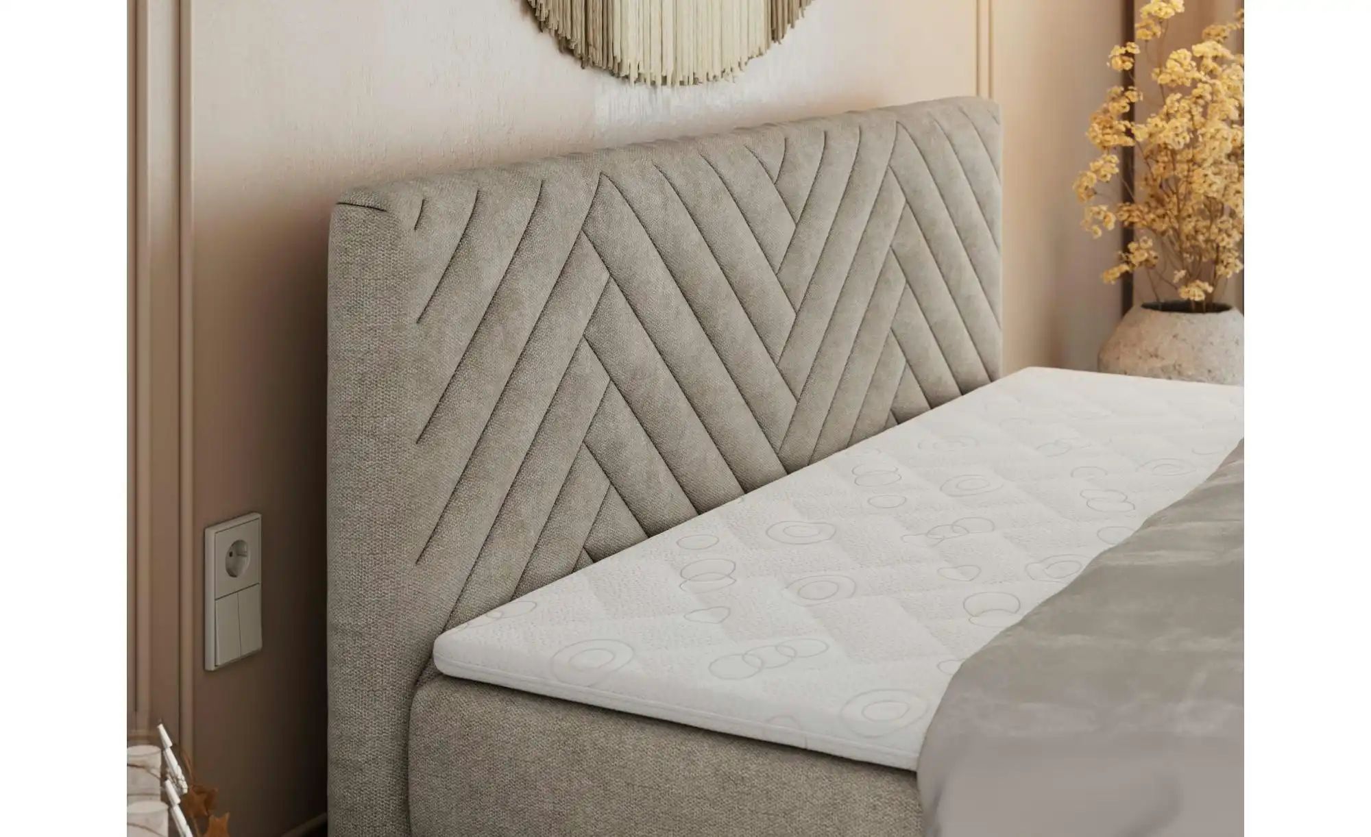 Thumbnail - Boxspringbett mit Bettkasten Paris King Duo ¦ beige ¦ Maße (cm): B: 141 H: 110 Betten > Boxspringbetten - Höffner
