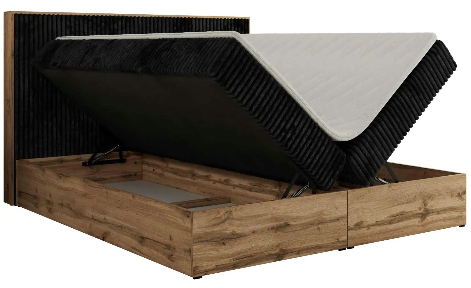Boxbett mit Bettkasten Wood Classic ¦ schwarz ¦ Maße (cm): B: 144 H: 120 Be günstig online kaufen