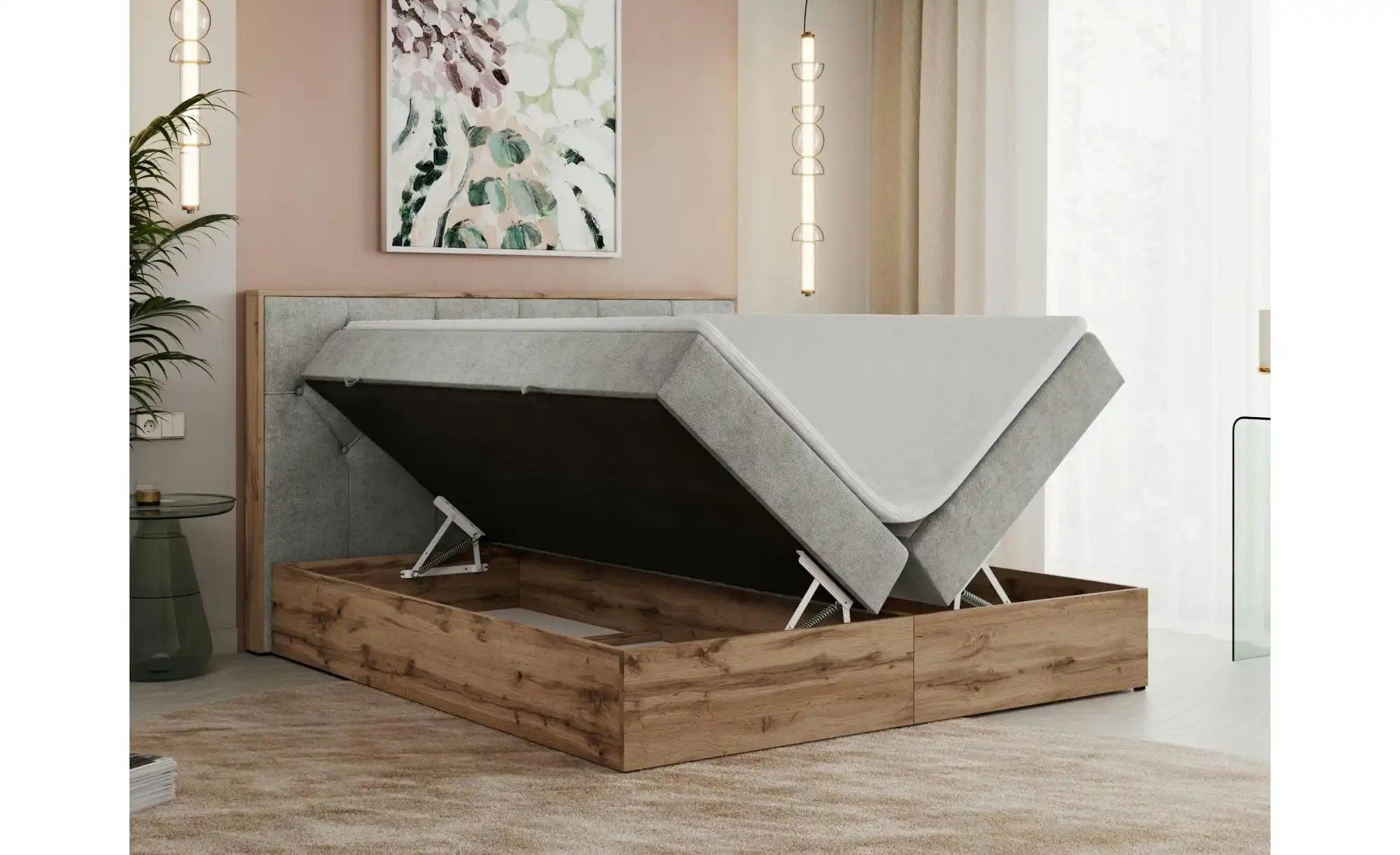 Thumbnail - Boxbett mit Bettkasten Veneto ¦ grau ¦ Maße (cm): B: 188 H: 115 Betten > Komfortbetten - Höffner