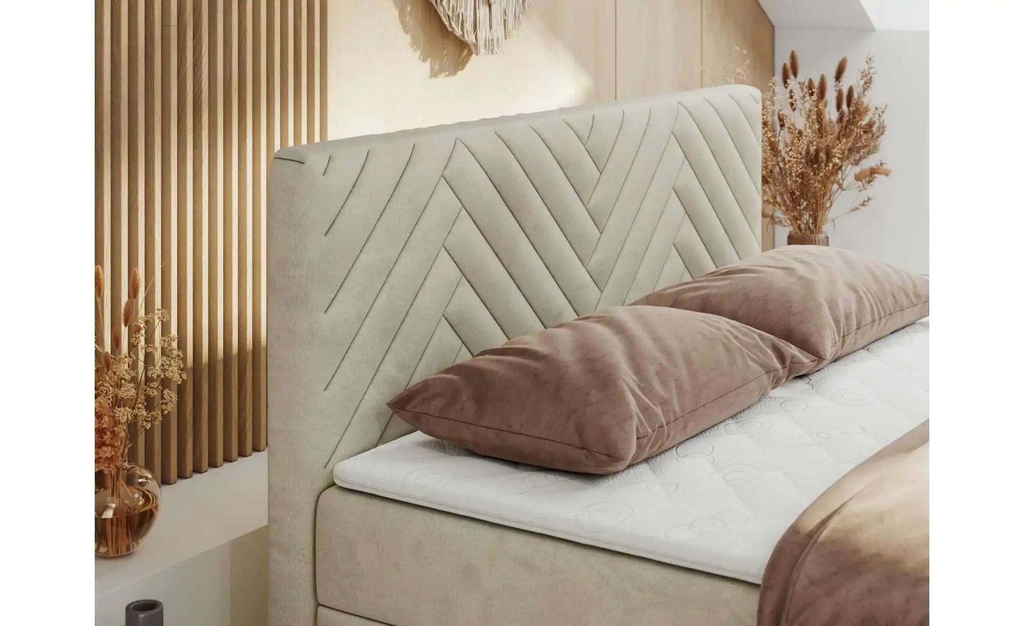 Thumbnail - Boxbett mit Bettkasten Paris Duo ¦ beige ¦ Maße (cm): B: 121 H: 110 Betten > Komfortbetten - Höffner