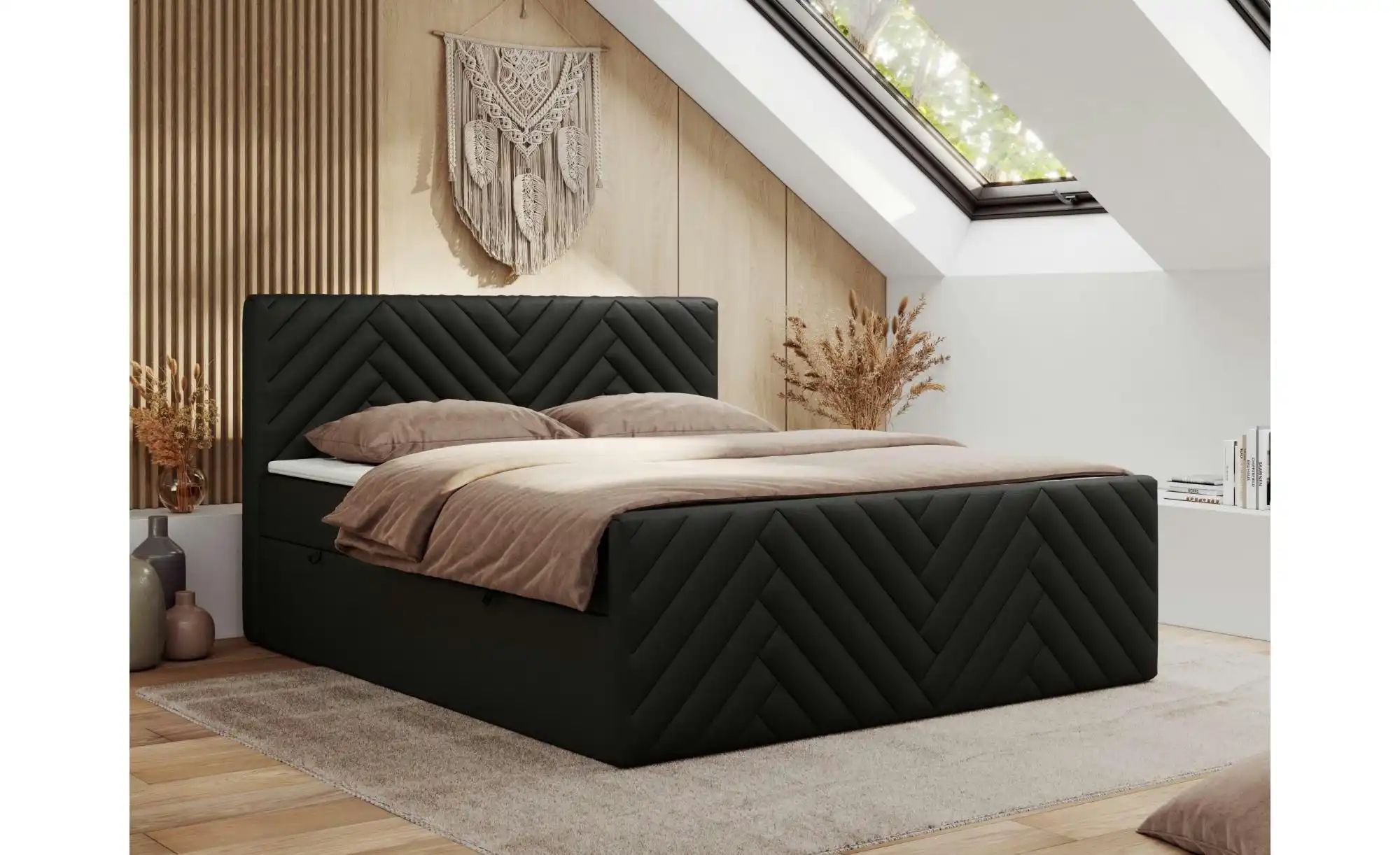 Boxbett mit Bettkasten Paris Duo ¦ schwarz ¦ Maße (cm): B: 201 H: 110 Bette günstig online kaufen